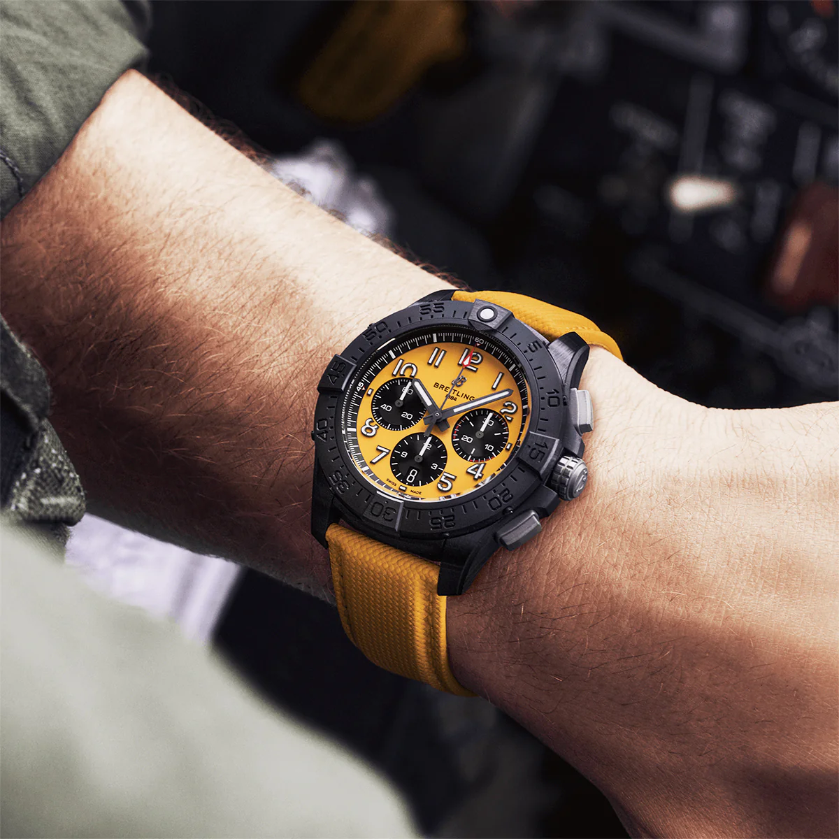 Avenger Night Mission 44mm Black Ceramic & Yellow Dial Watch - Image 5