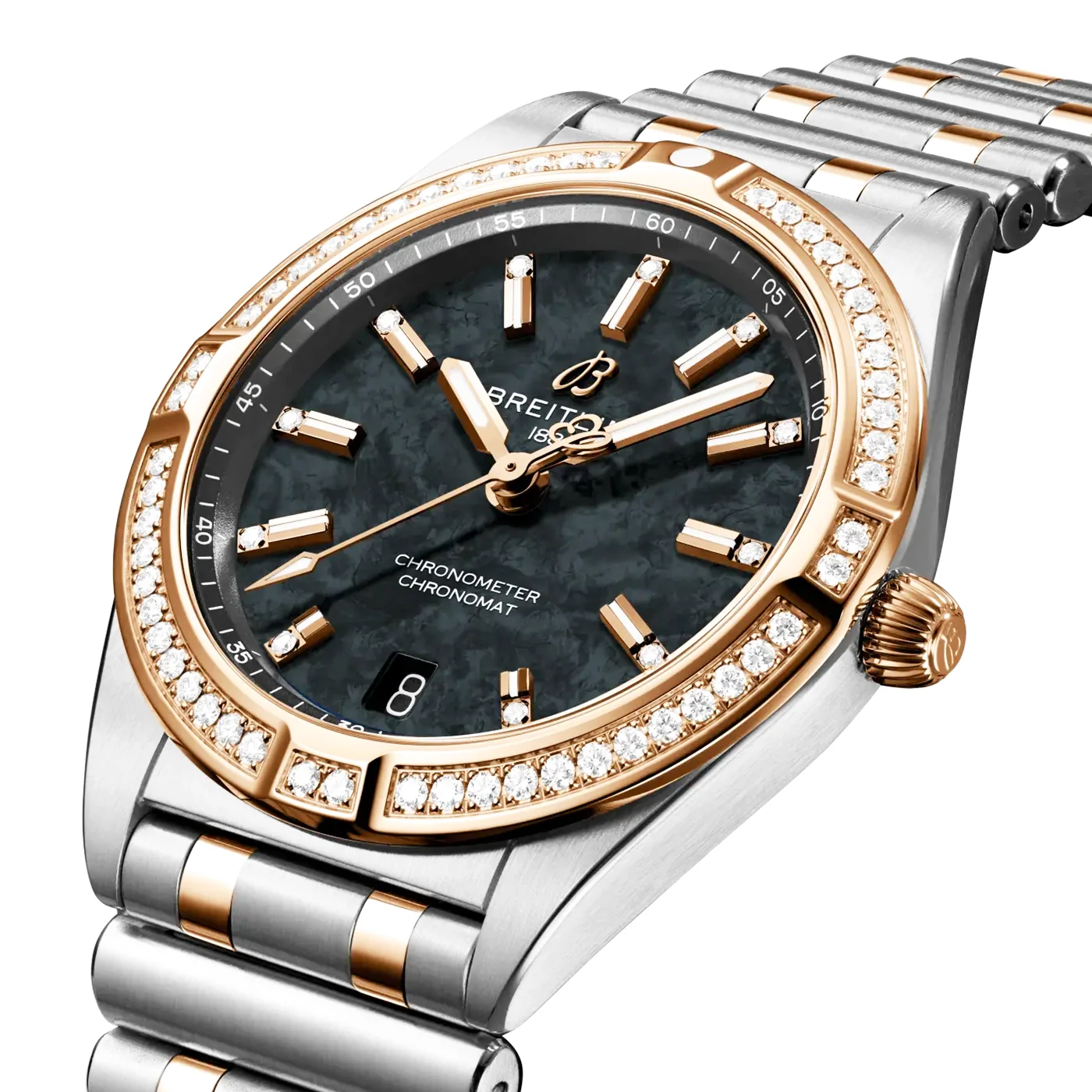 Chronomat 32mm Black Mother of Pearl Diamond Set UK Limited Edition Watch - Image 2
