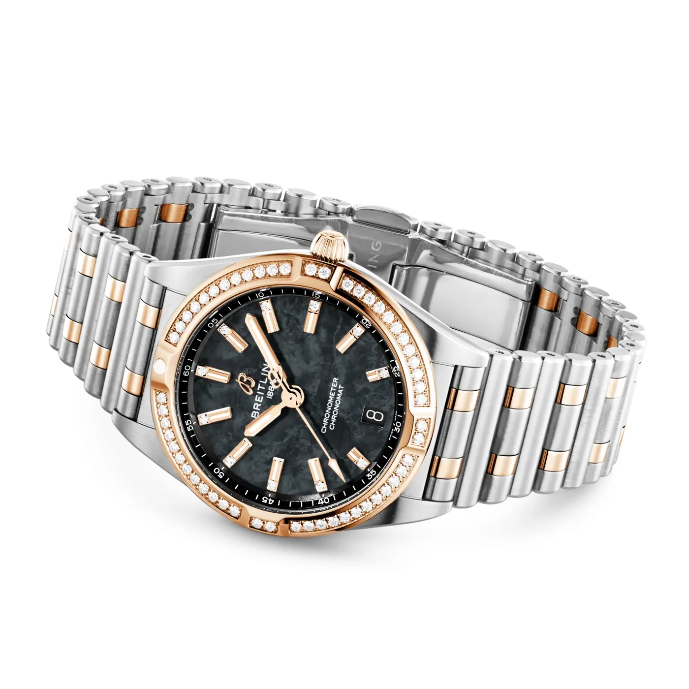 Chronomat 32mm Black Mother of Pearl Diamond Set UK Limited Edition Watch - Image 3