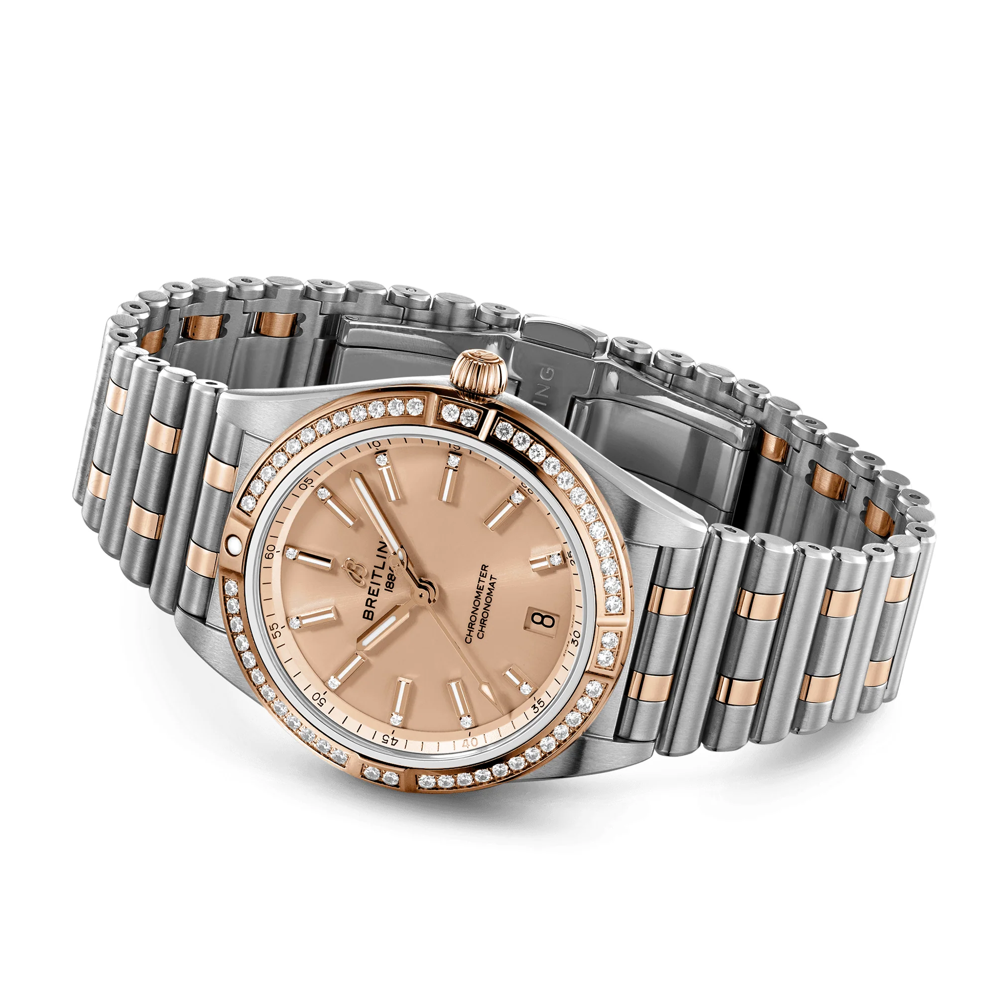 Chronomat 36mm Two-Tone Gold Diamond Dial & Bezel Bracelet Watch - Image 3