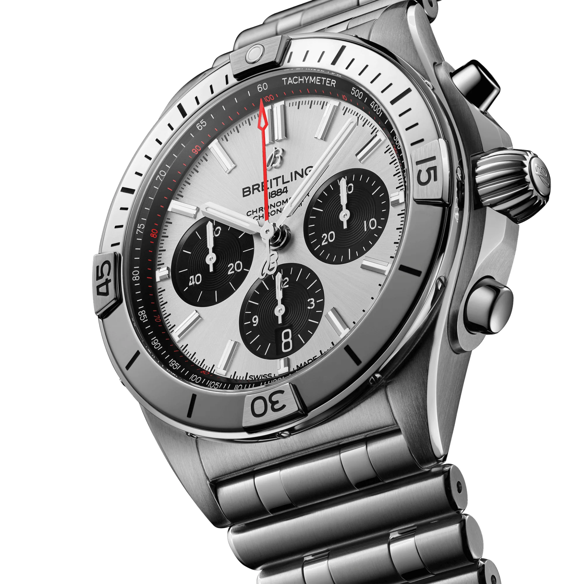 Chronomat 42mm Silver/Black Dial Men's Automatic Bracelet Watch - Image 2