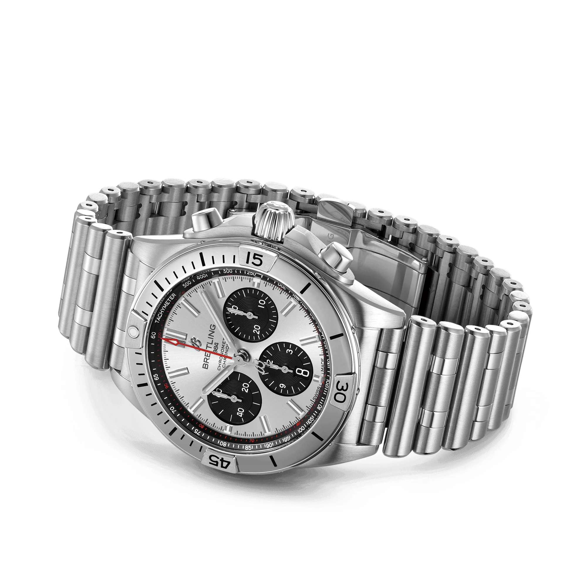 Chronomat 42mm Silver/Black Dial Men's Automatic Bracelet Watch - Image 3