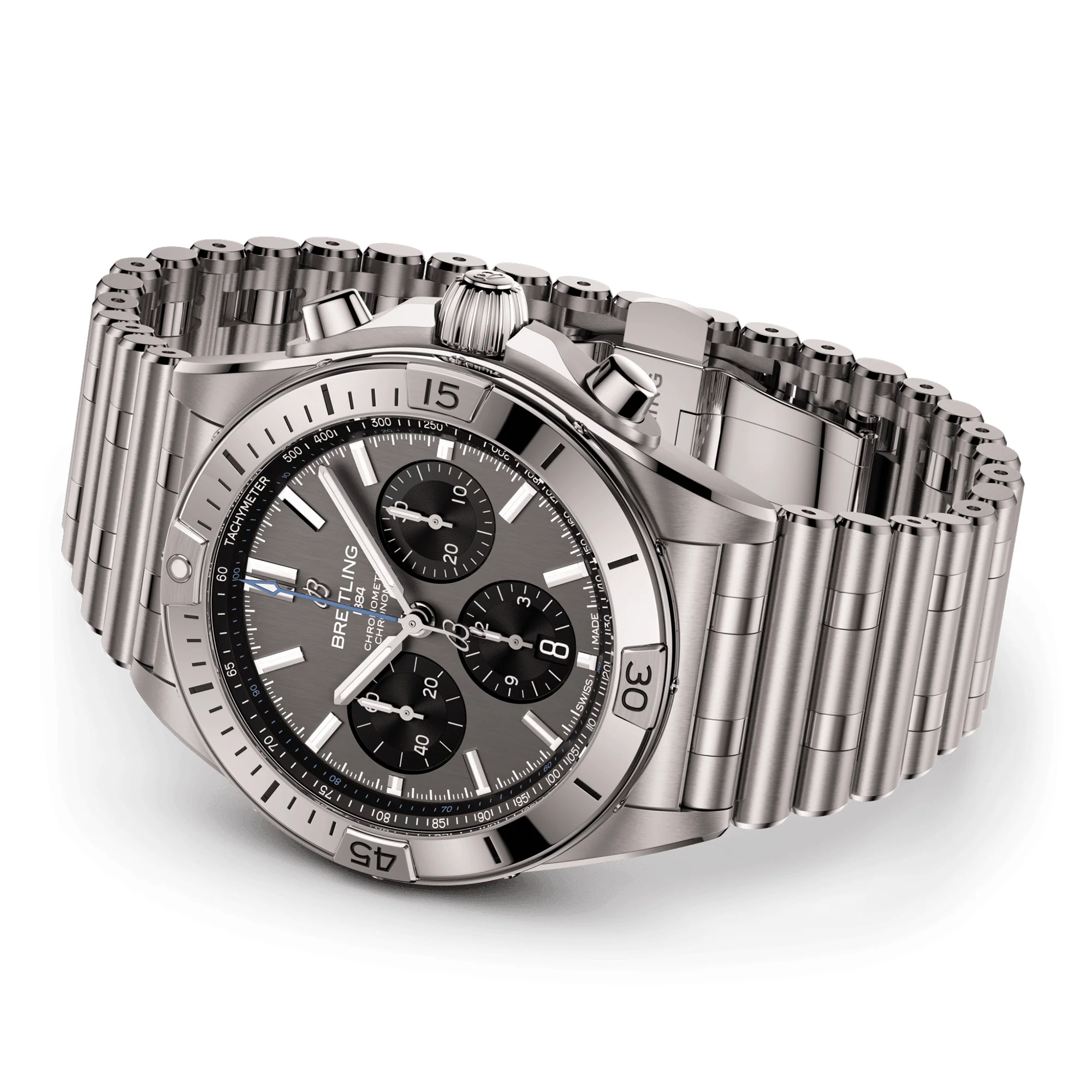 Chronomat 42mm Titanium Anthracite/Black Dial Bracelet Watch - Image 3