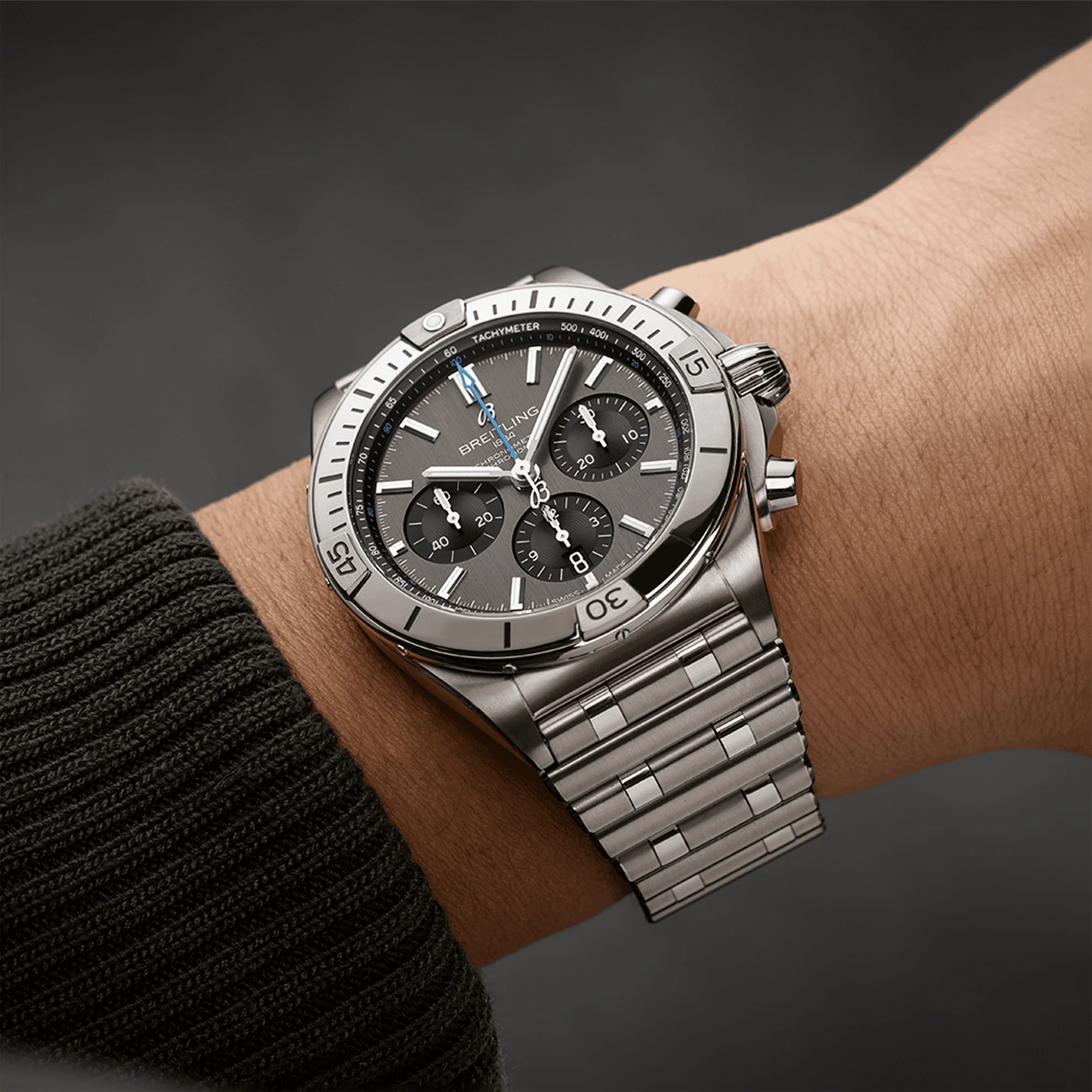 Chronomat 42mm Titanium Anthracite/Black Dial Bracelet Watch - Image 5