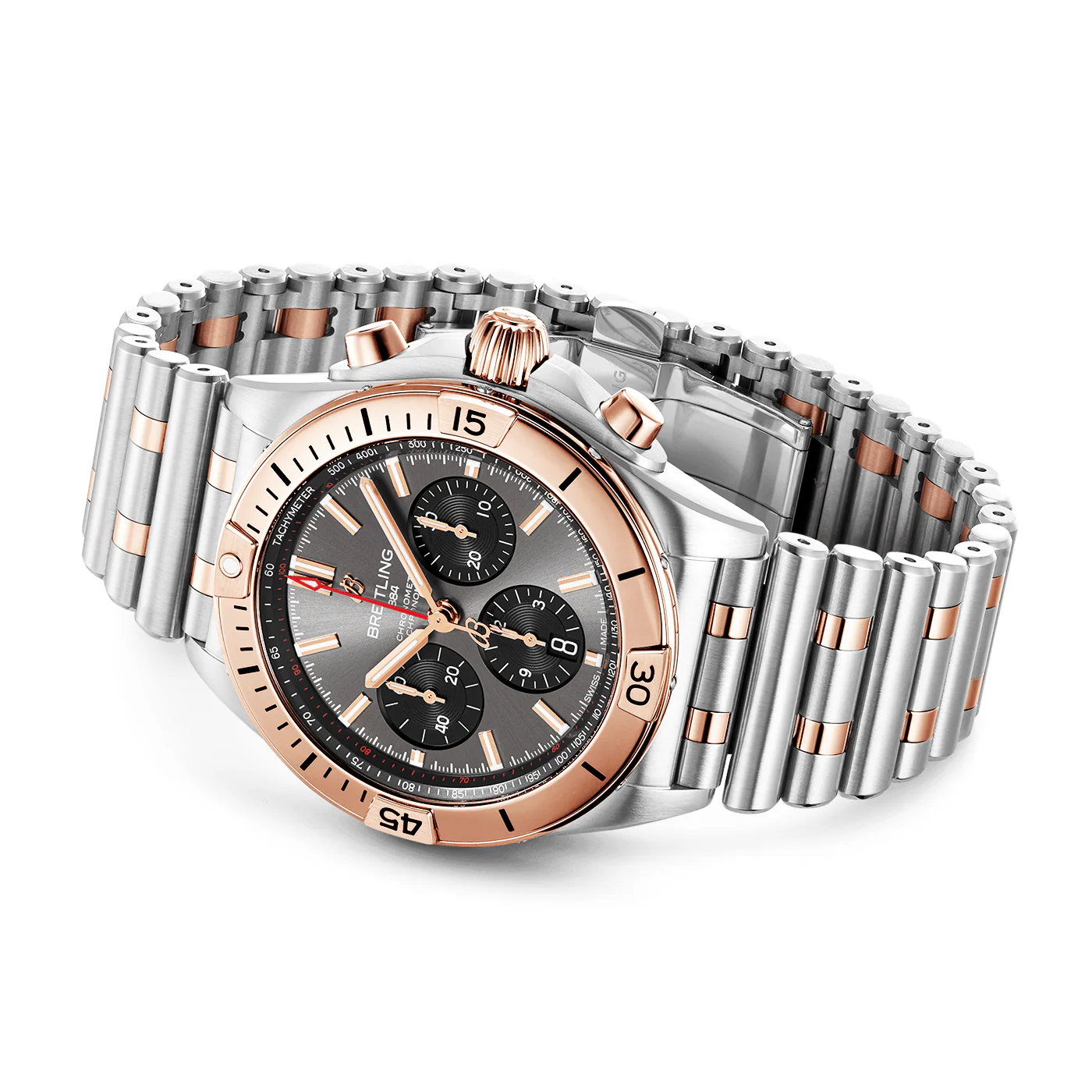 Chronomat B01 42mm Two-Tone Grey Dial Men's Chronograph Watch - Image 4