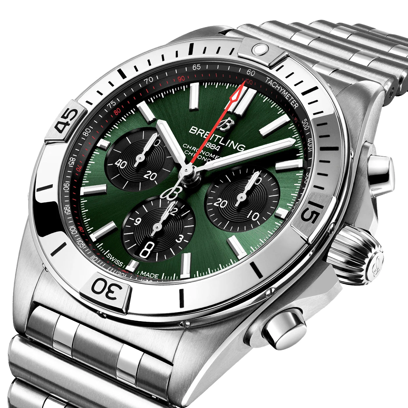 Chronomat B01 42mm Deep Green Dial Automatic Chronograph Watch - Image 2