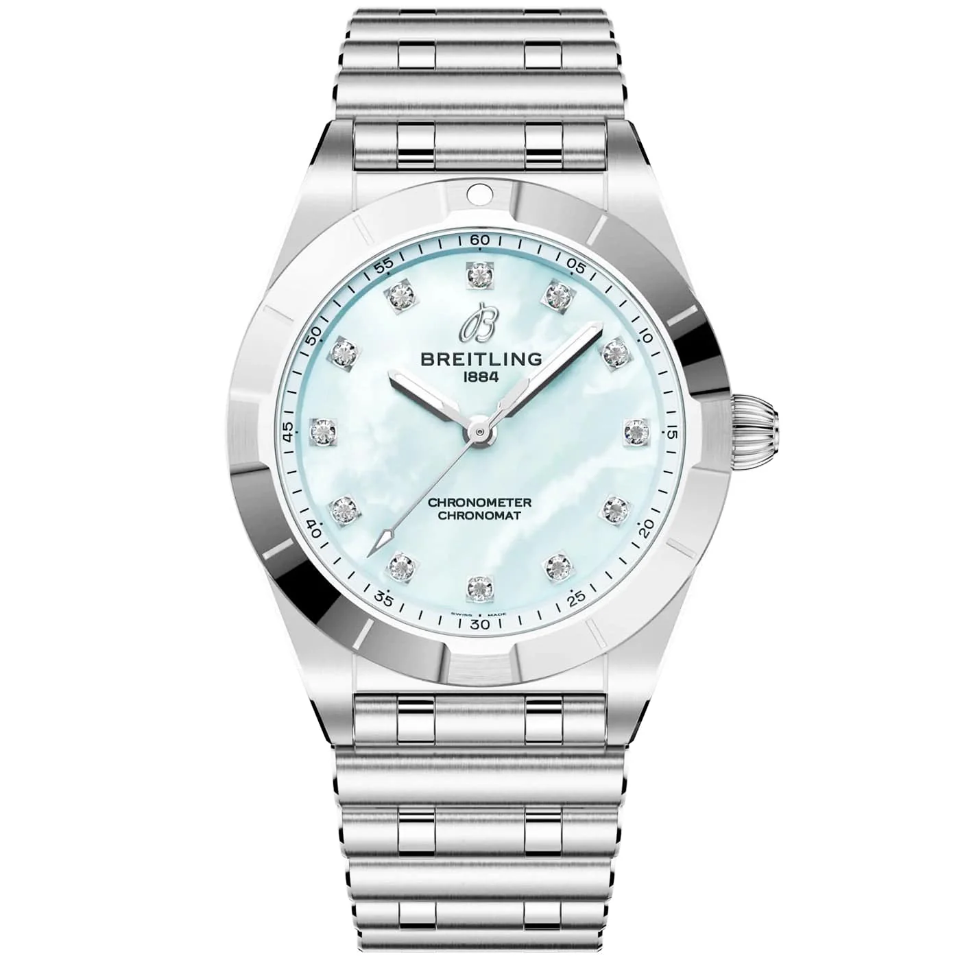 Chronomat 28mm Blue Mother of Pearl Diamond Dial Watch - Image 3