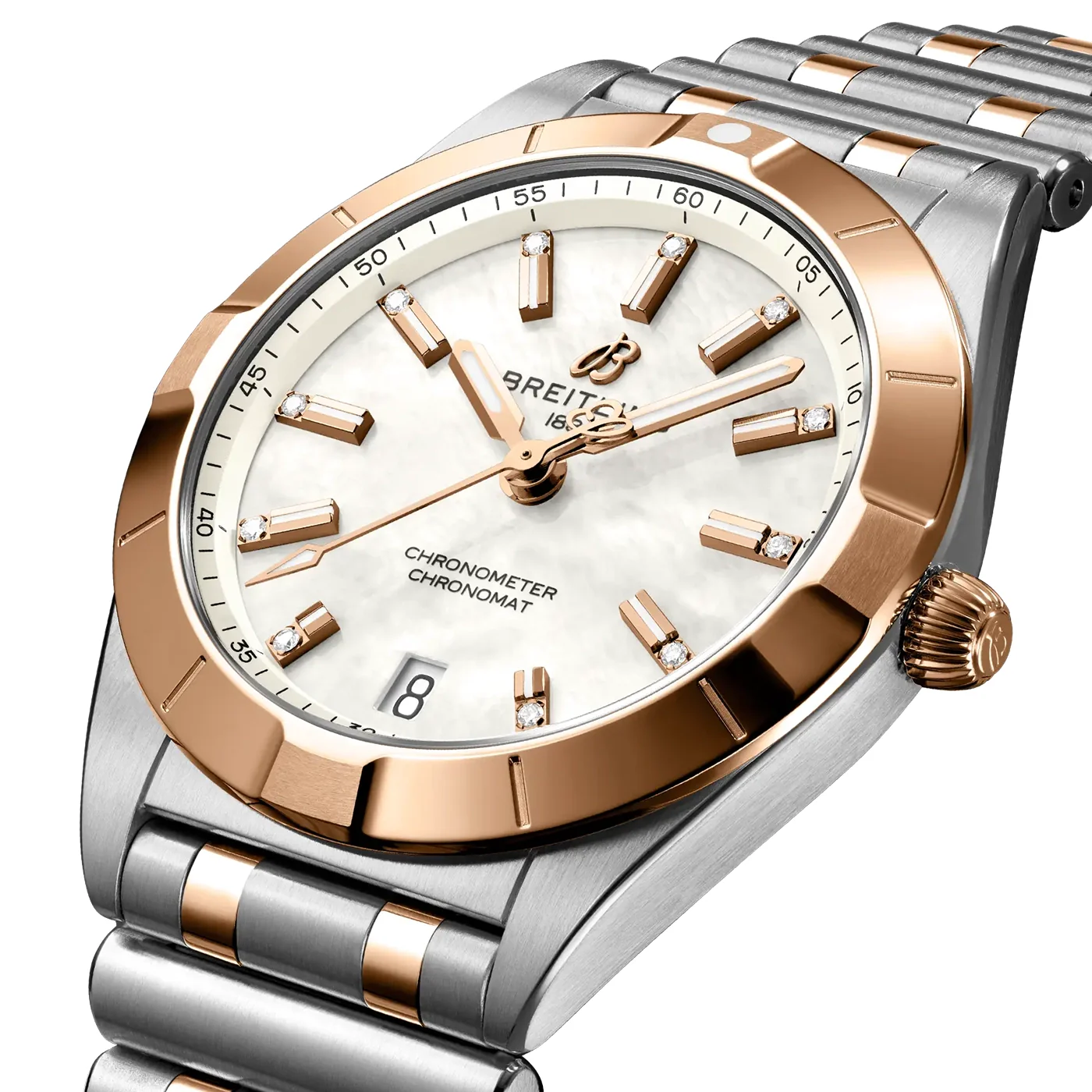 Chronomat 32mm Two-Tone Mother of Pearl Diamond Dial Bracelet Watch - Image 2