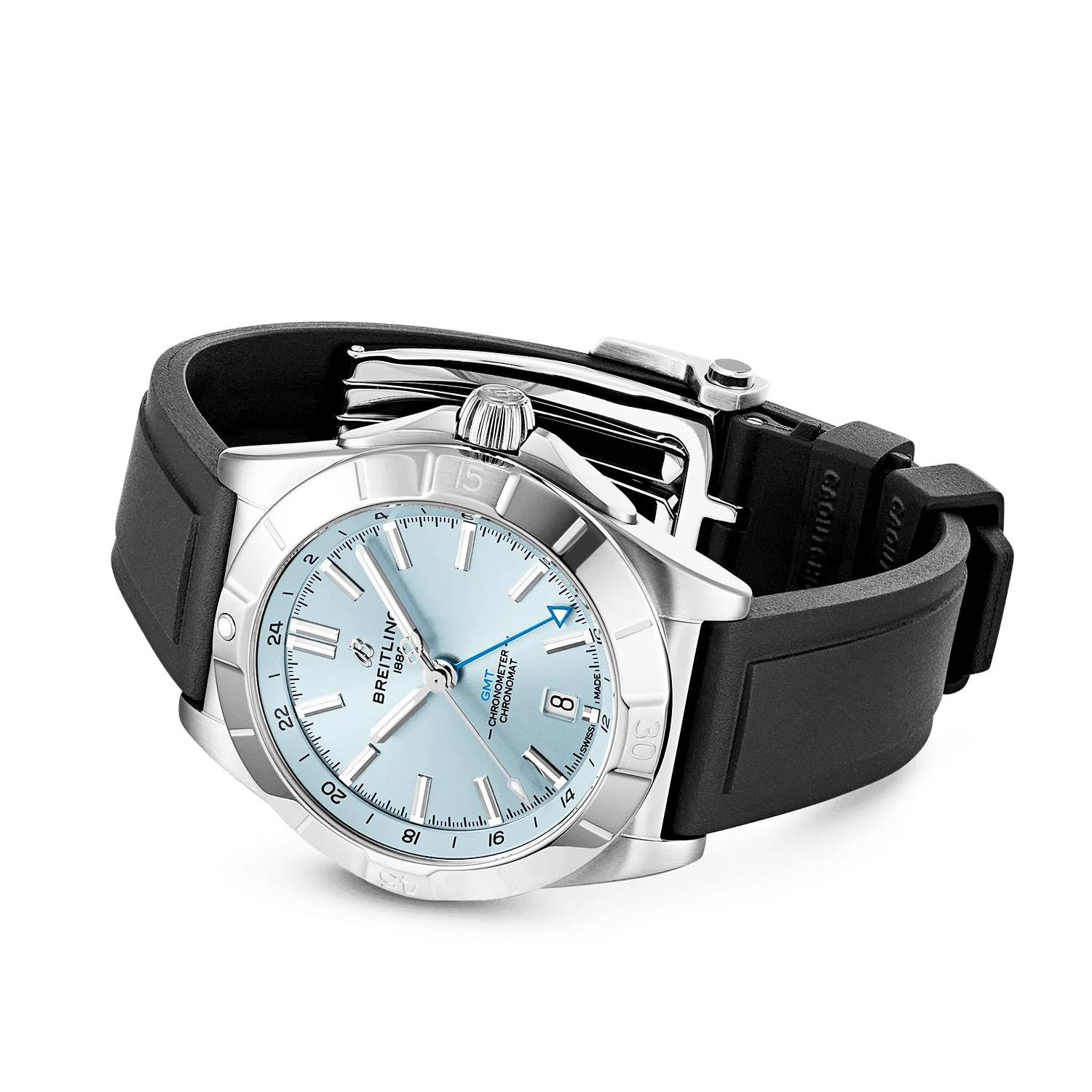 Chronomat GMT Platinum 40mm Ice Blue Dial Men's Strap Watch - Image 3