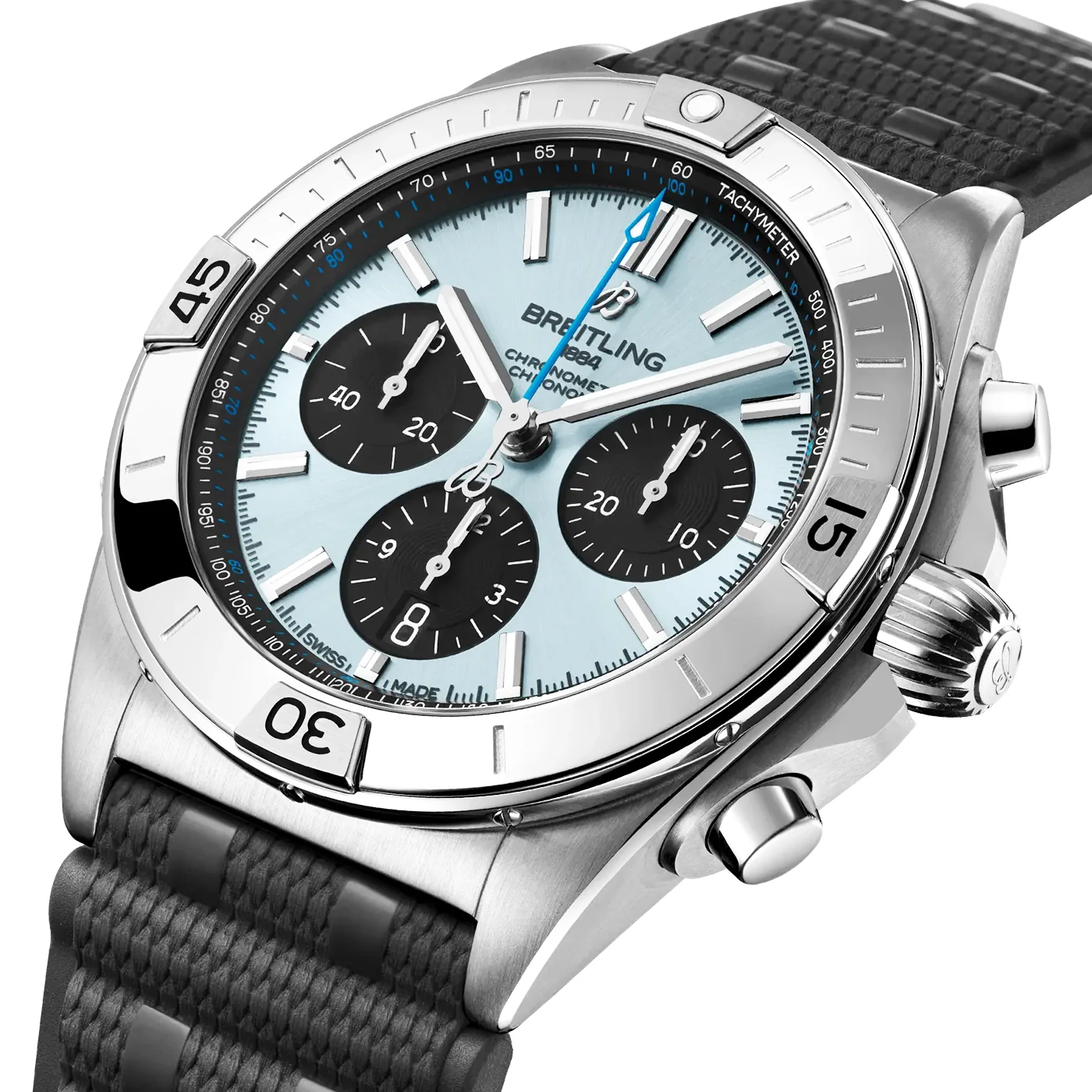Chronomat B01 42mm Platinum Ice Blue Dial Automatic Strap Watch - Image 2