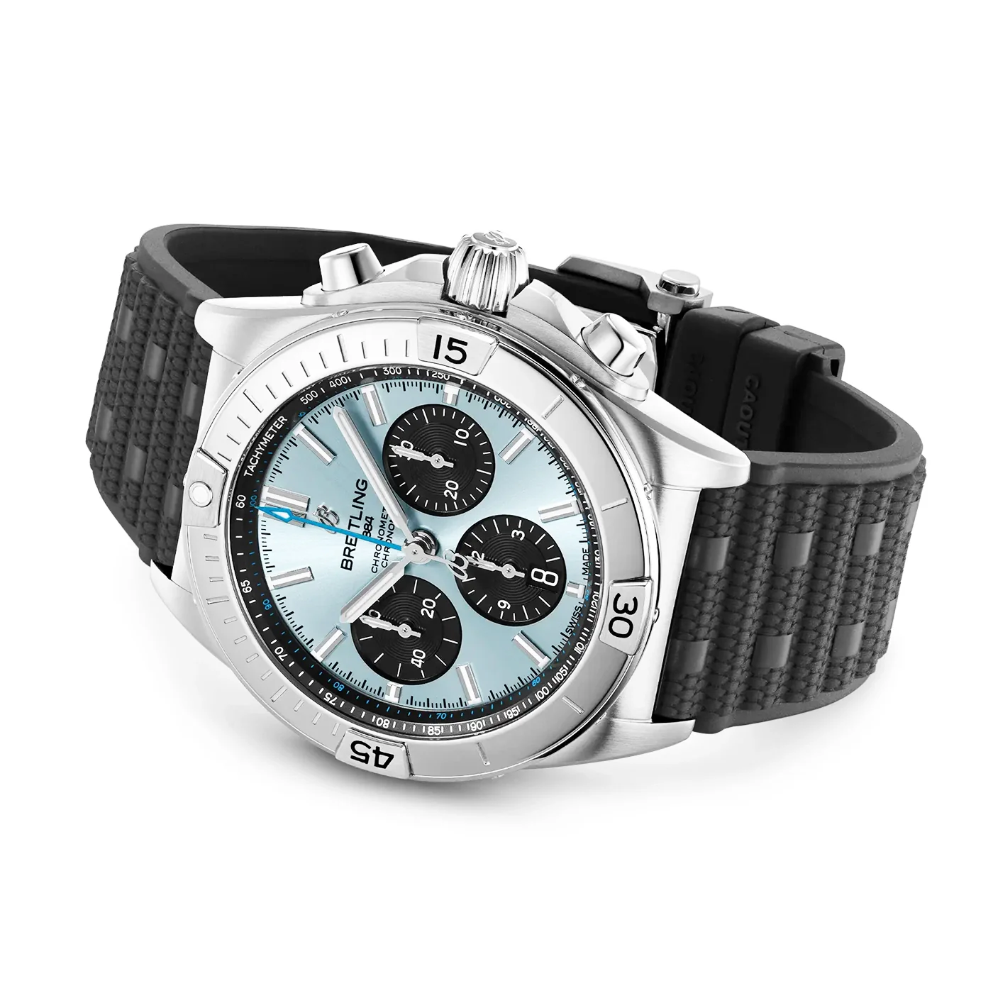Chronomat B01 42mm Platinum Ice Blue Dial Automatic Strap Watch - Image 3