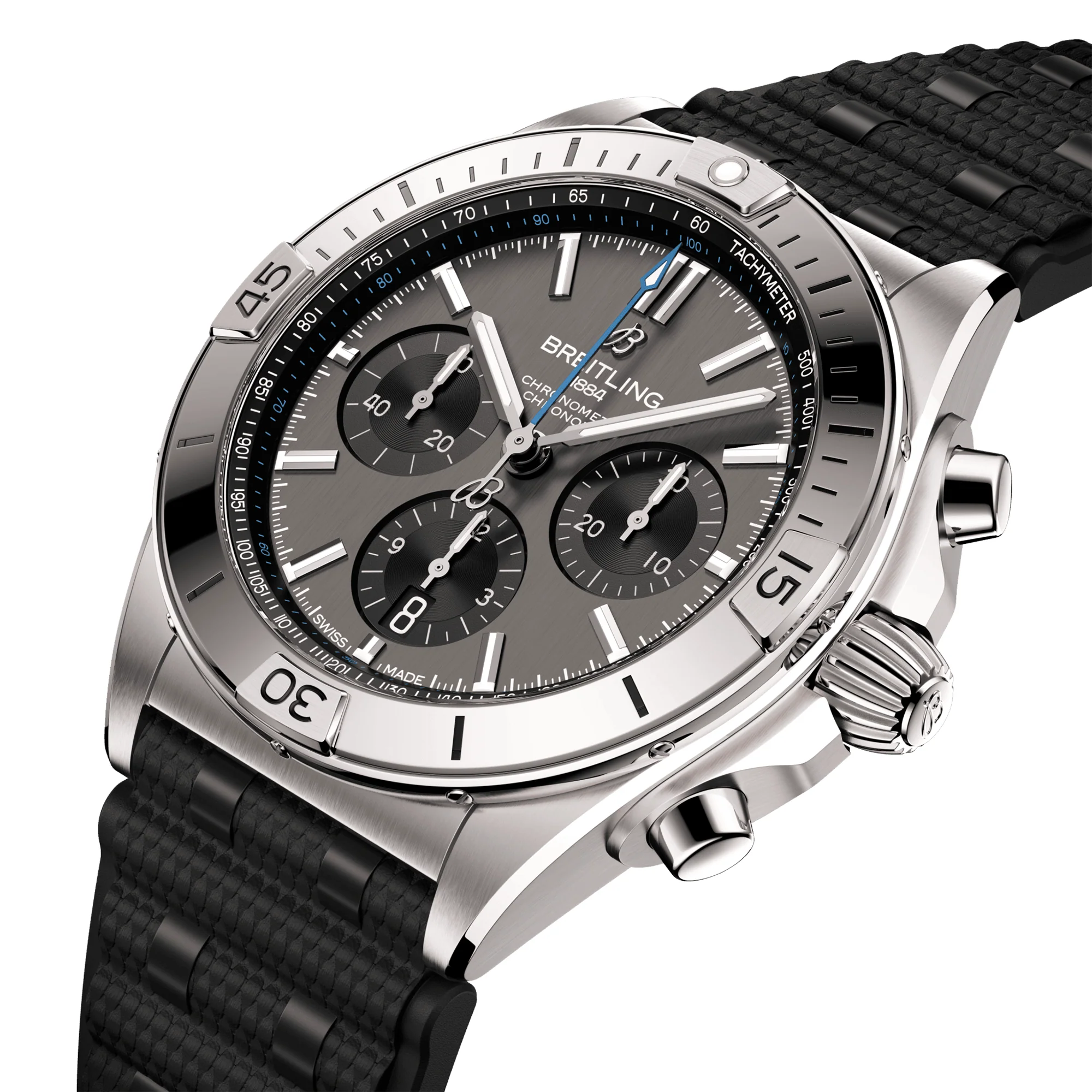 Chronomat 42mm Titanium Anthracite/Black Dial Rubber Strap Watch - Image 2