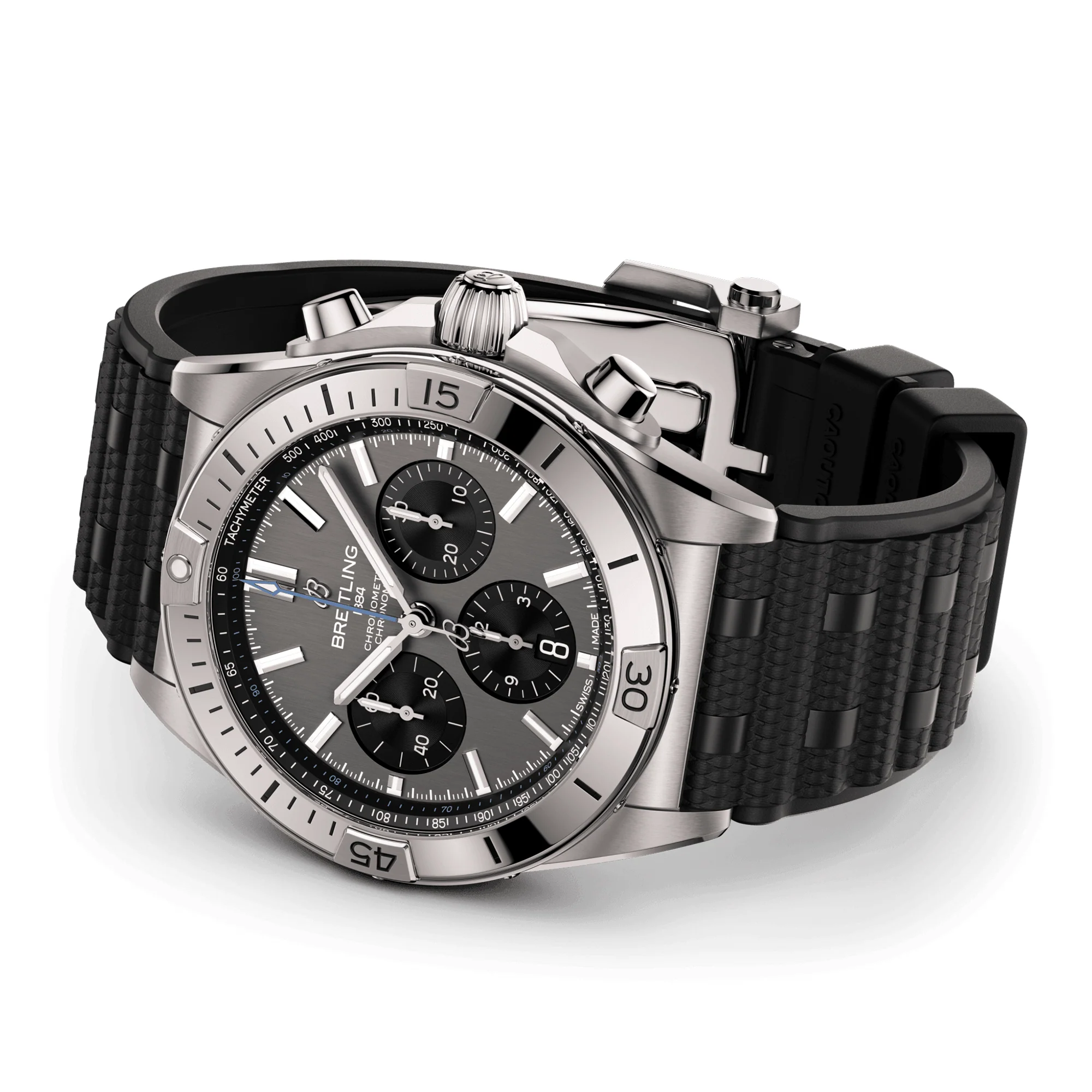 Chronomat 42mm Titanium Anthracite/Black Dial Rubber Strap Watch - Image 3