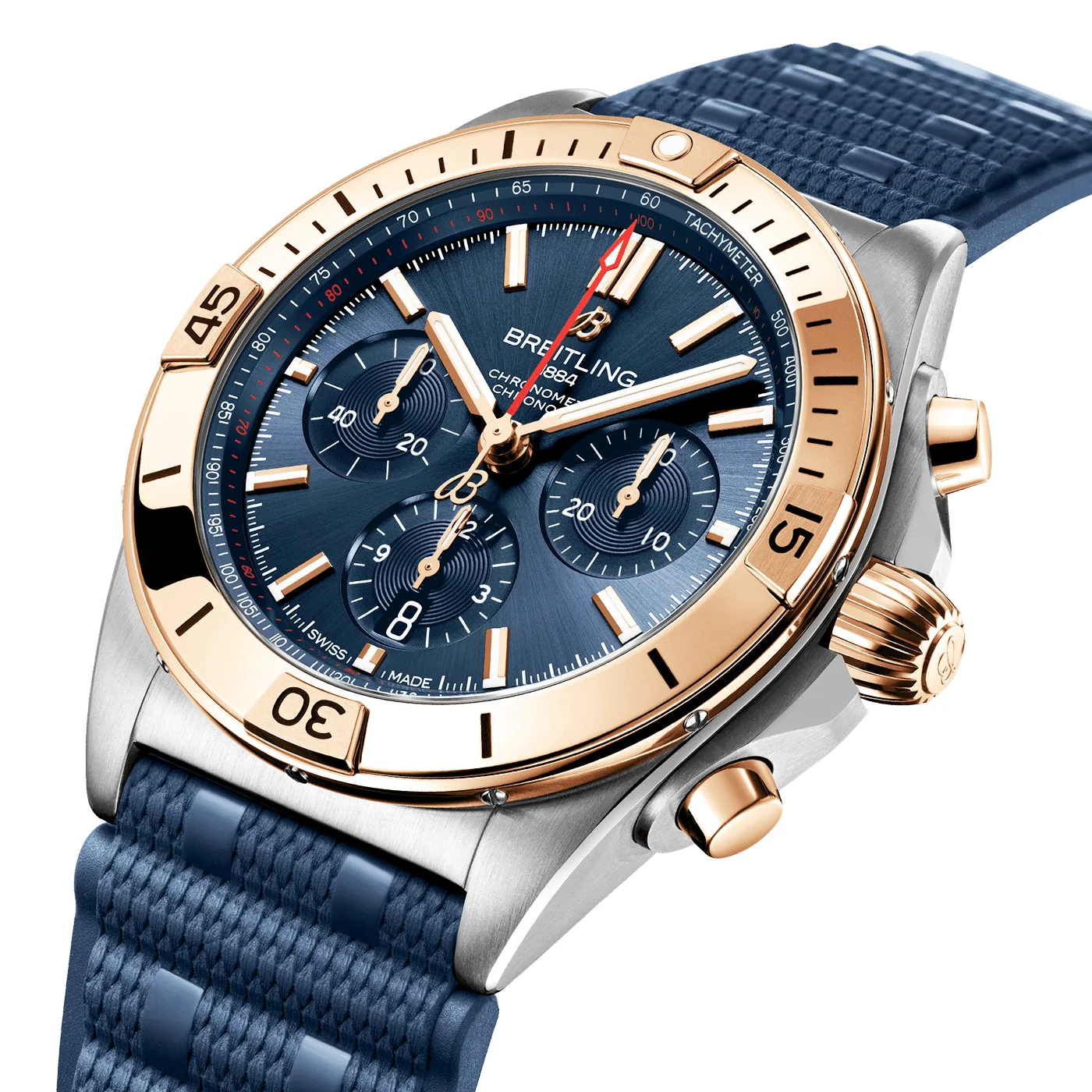 Chronomat 42mm Two-Tone Blue Dial Men's Automatic Strap Watch - Image 2