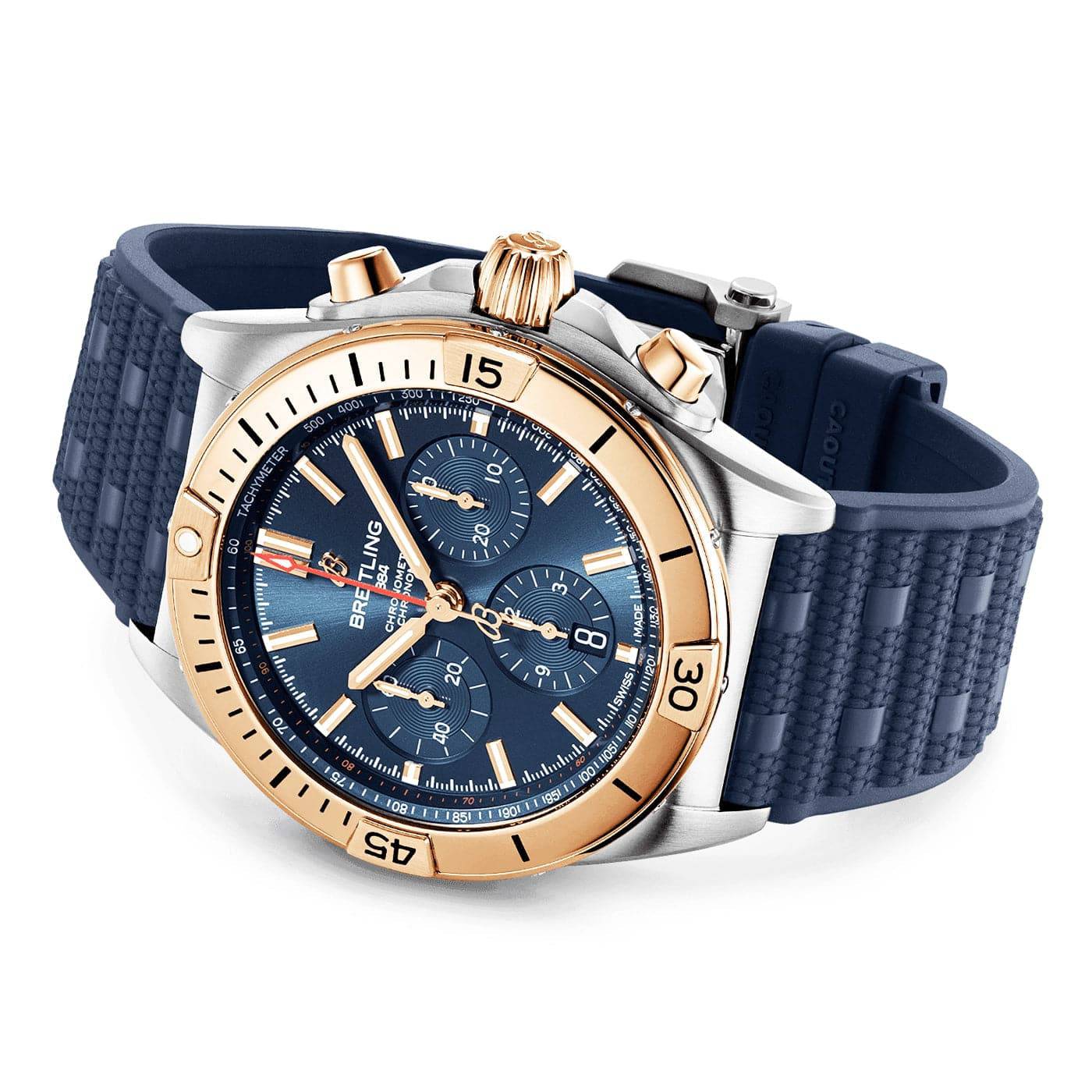 Chronomat 42mm Two-Tone Blue Dial Men's Automatic Strap Watch - Image 3