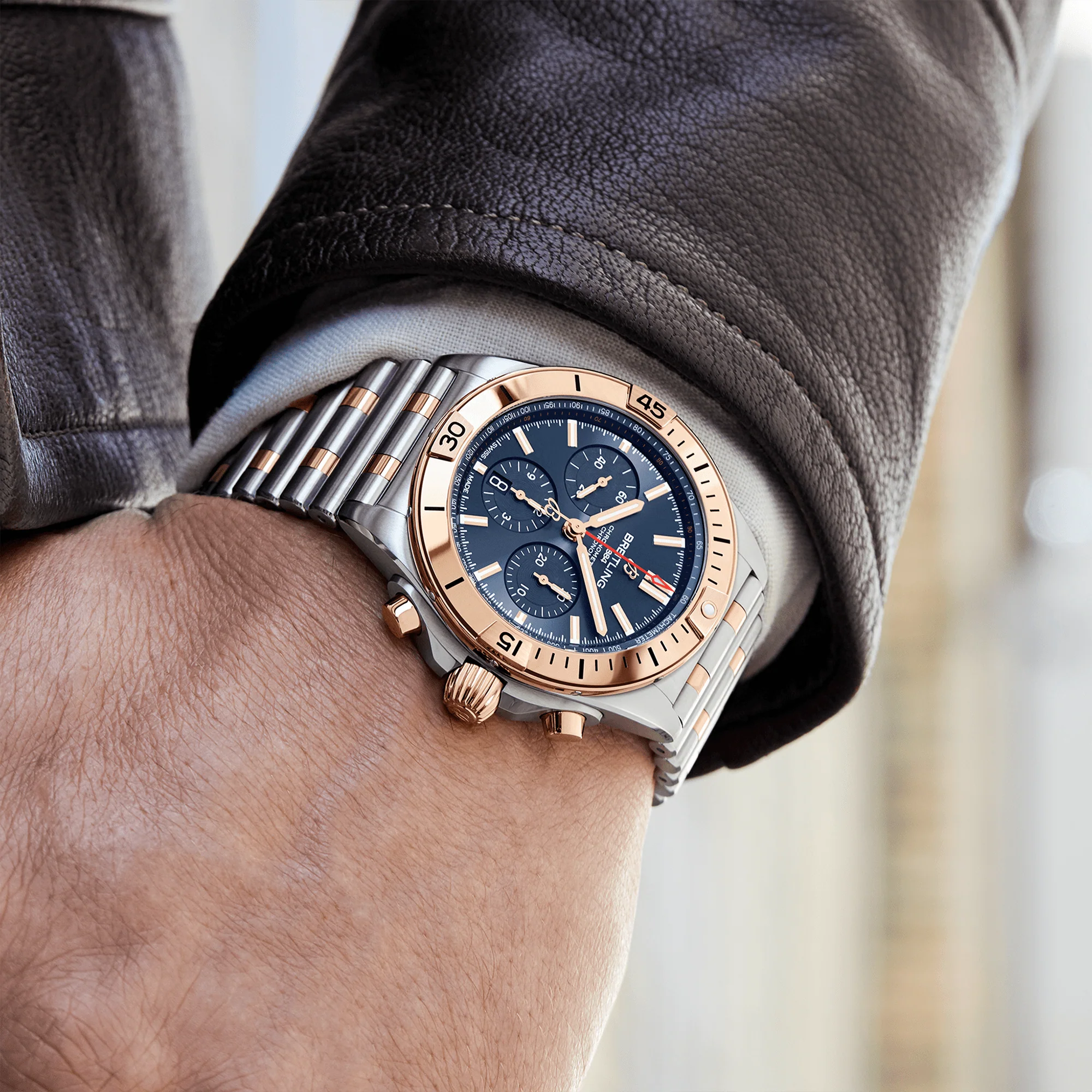 Chronomat 42mm Two-Tone Blue Dial Men's Automatic Bracelet Watch - Image 3