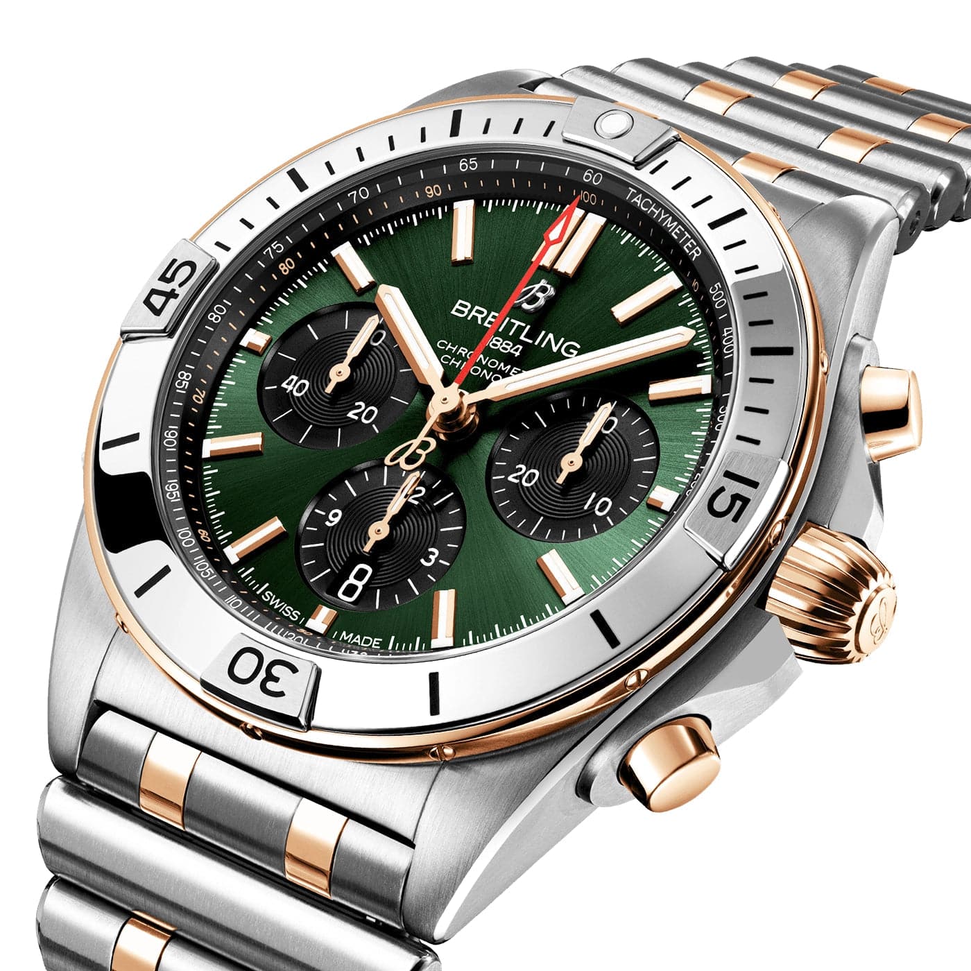 Chronomat B01 42mm Two-Tone Deep Green Dial Chronograph Watch - Image 2