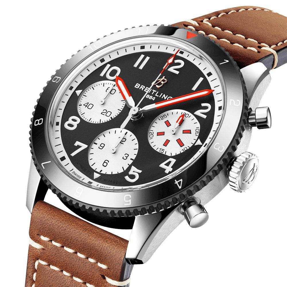 Classic AVI Mosquito 42mm Black Dial Men's Chronograph Strap Watch - Image 2