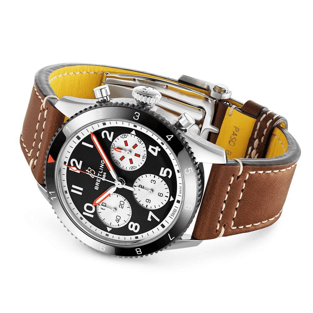 Classic AVI Mosquito 42mm Black Dial Men's Chronograph Strap Watch - Image 3