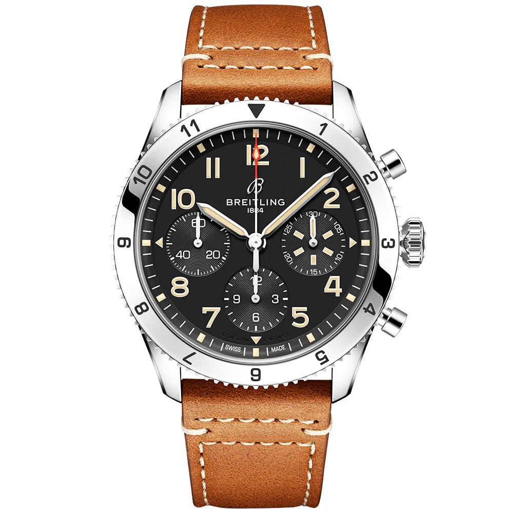 Classic AVI P-51 GMT Mustang 42mm Black Dial Chronograph Watch