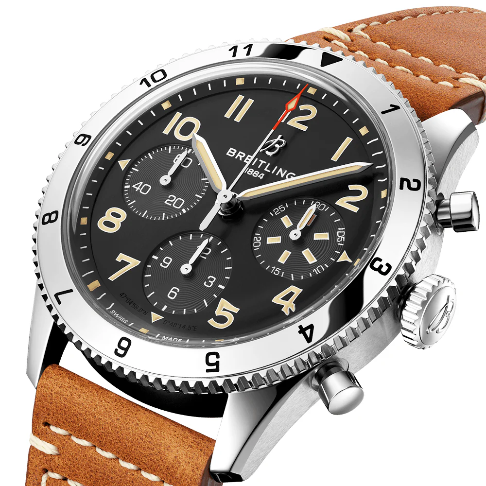Classic AVI P-51 GMT Mustang 42mm Black Dial Chronograph Watch - Image 2
