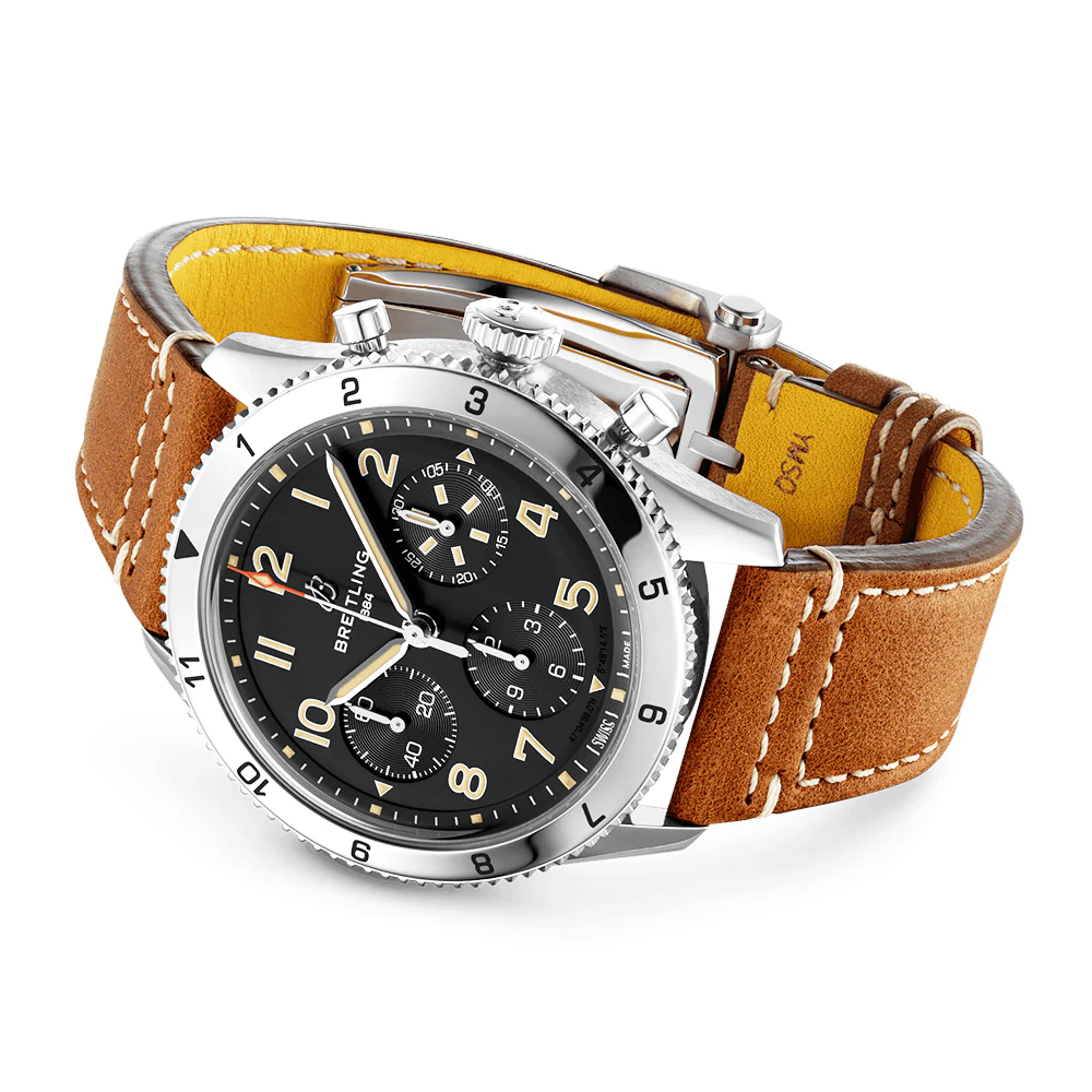 Classic AVI P-51 GMT Mustang 42mm Black Dial Chronograph Watch - Image 3