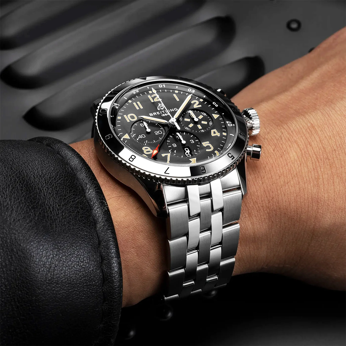 Classic AVI P-51 GMT Mustang 46mm Chronograph Bracelet Watch - Image 2