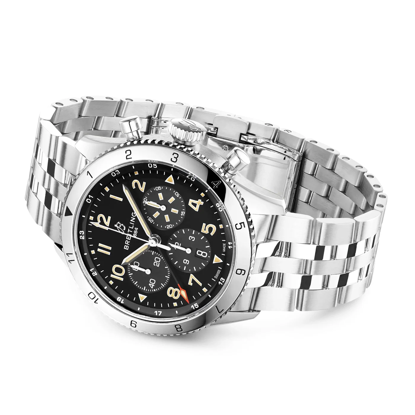 Classic AVI P-51 GMT Mustang 46mm Chronograph Bracelet Watch - Image 4