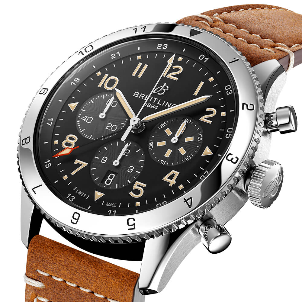 Classic AVI P-51 GMT Mustang 46mm Black Dial Chronograph Watch - Image 2