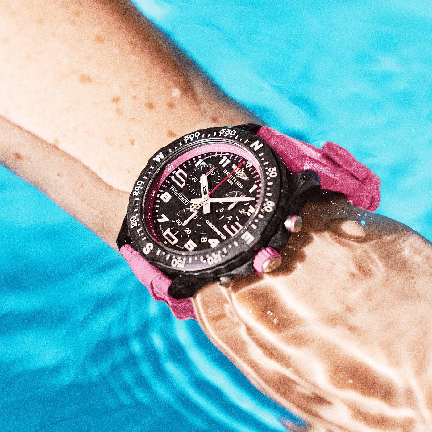 Endurance Pro 38mm Breitlight Black/Pink Rubber Strap Watch - Image 4
