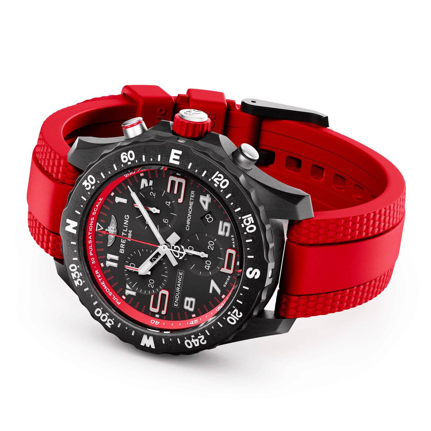 Endurance Pro 38mm Breitlight Black/Red Rubber Strap Watch - Image 3