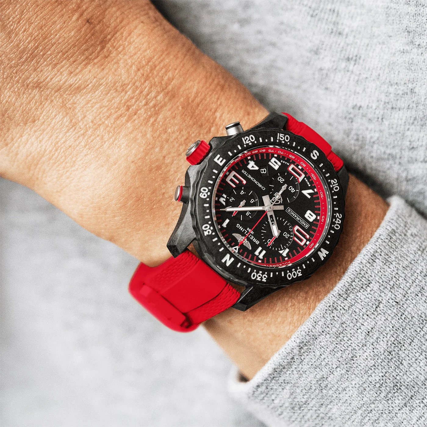 Endurance Pro 38mm Breitlight Black/Red Rubber Strap Watch - Image 5