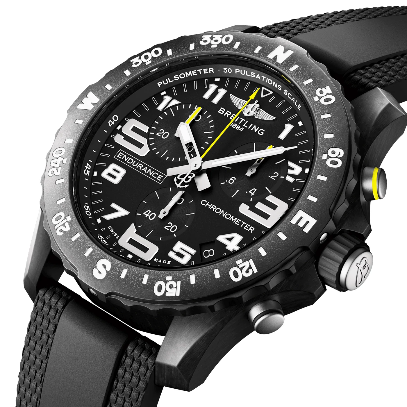 Endurance Pro 44mm Breitlight Black Dial Rubber Strap Watch - Image 2