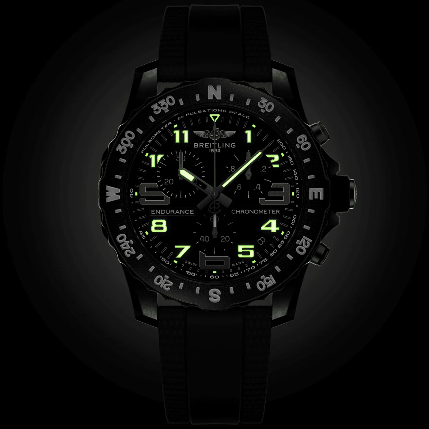 Endurance Pro 44mm Breitlight Black Dial Rubber Strap Watch - Image 5