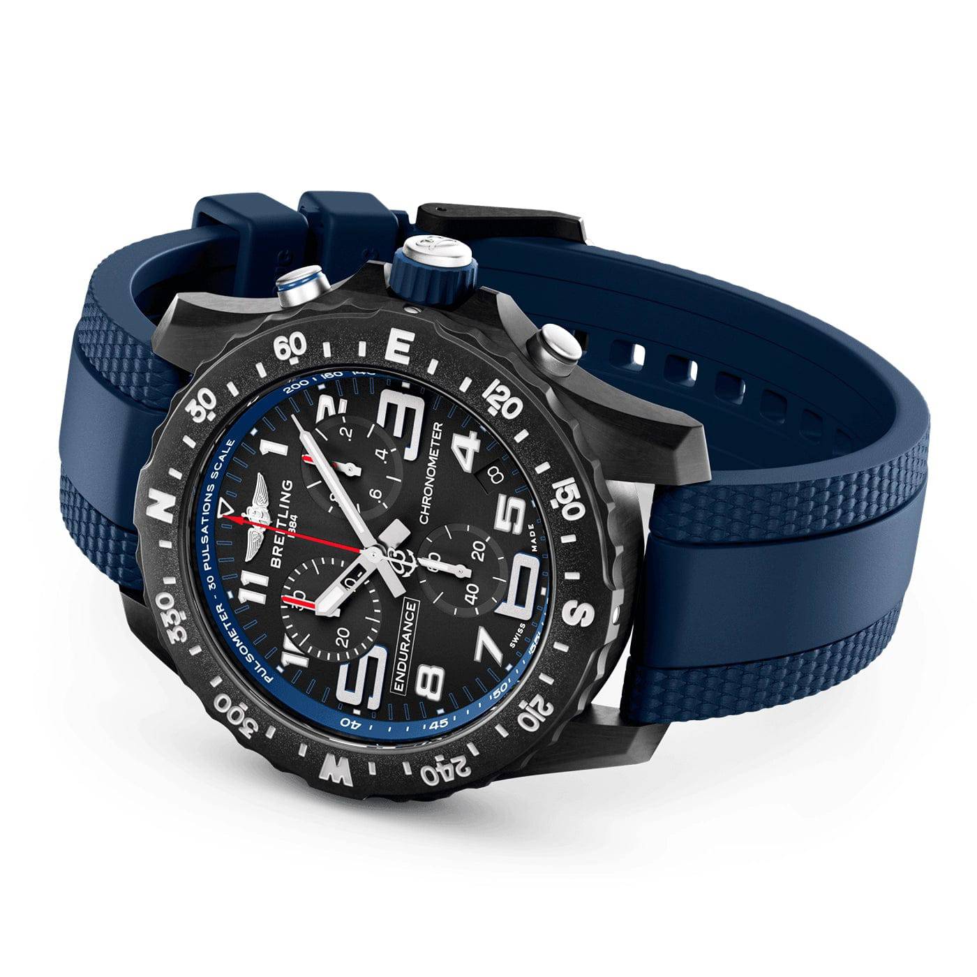 Endurance Pro 44mm Breitlight Black/Navy Blue Rubber Strap Watch - Image 3