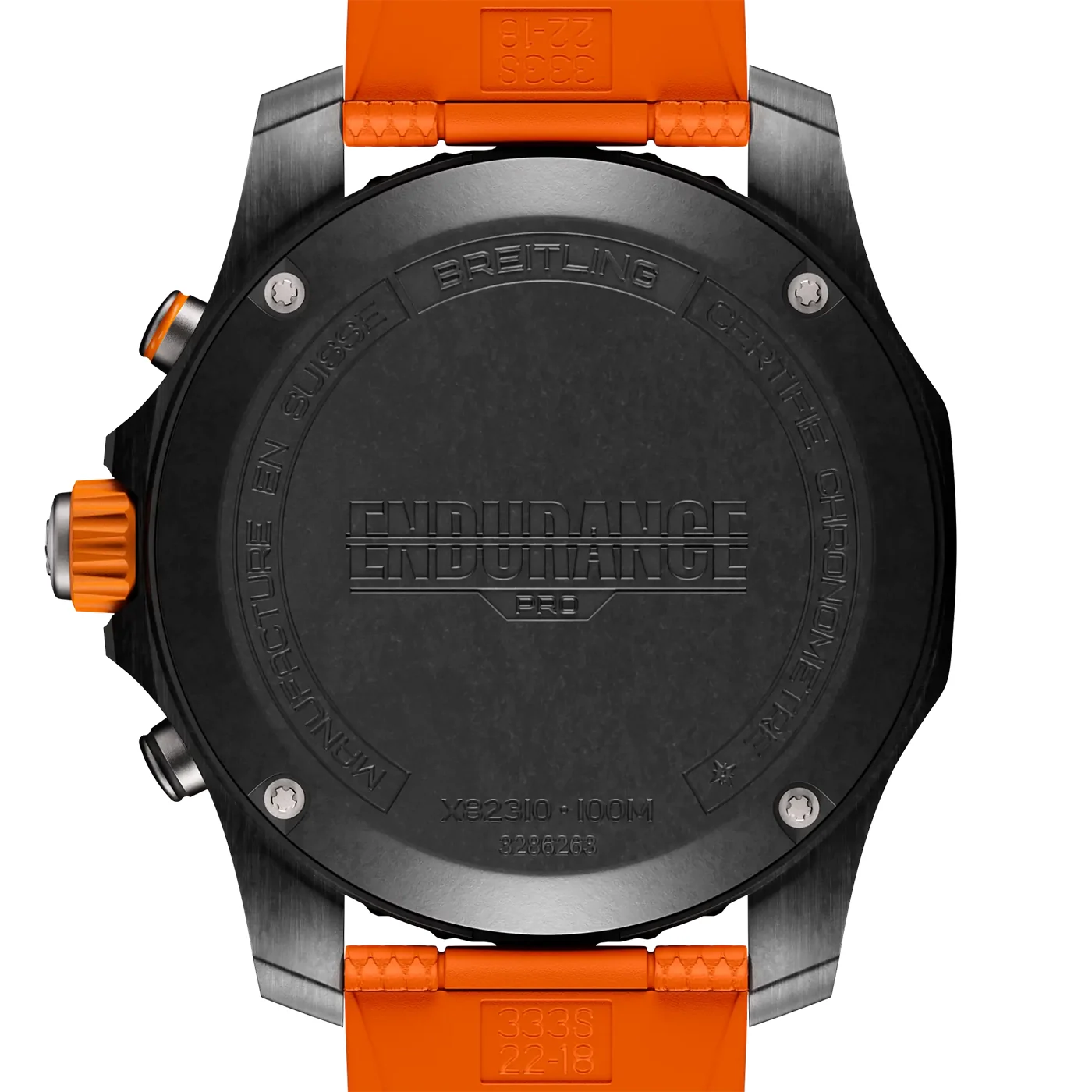Endurance Pro 44mm Breitlight Black/Orange Rubber Strap Watch - Image 4