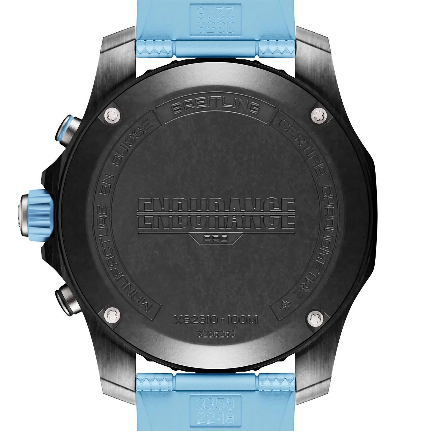 Endurance Pro 44mm Breitlight Black/Sky Blue Rubber Strap Watch - Image 4