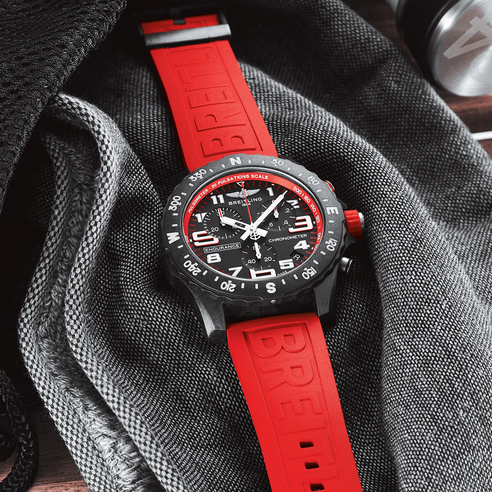 Endurance Pro 44mm Breitlight Black/Red Rubber Strap Men's Watch - Image 3