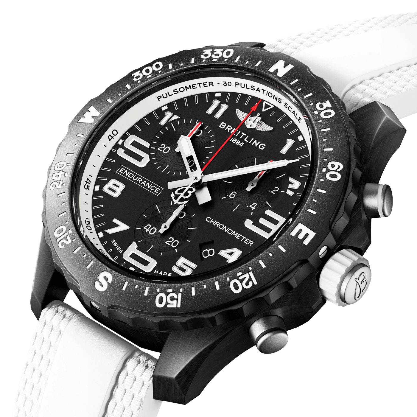 Endurance Pro 38mm Breitlight Black/White Rubber Strap Watch - Image 2