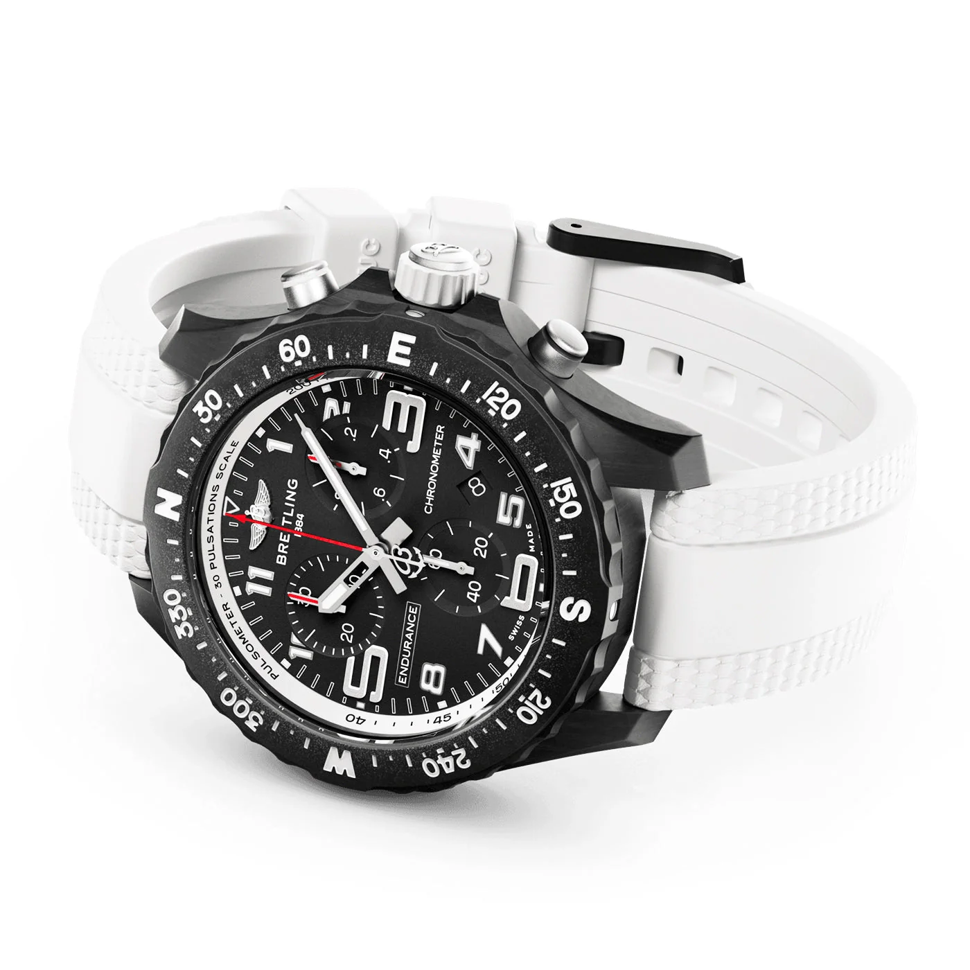 Endurance Pro 38mm Breitlight Black/White Rubber Strap Watch - Image 4