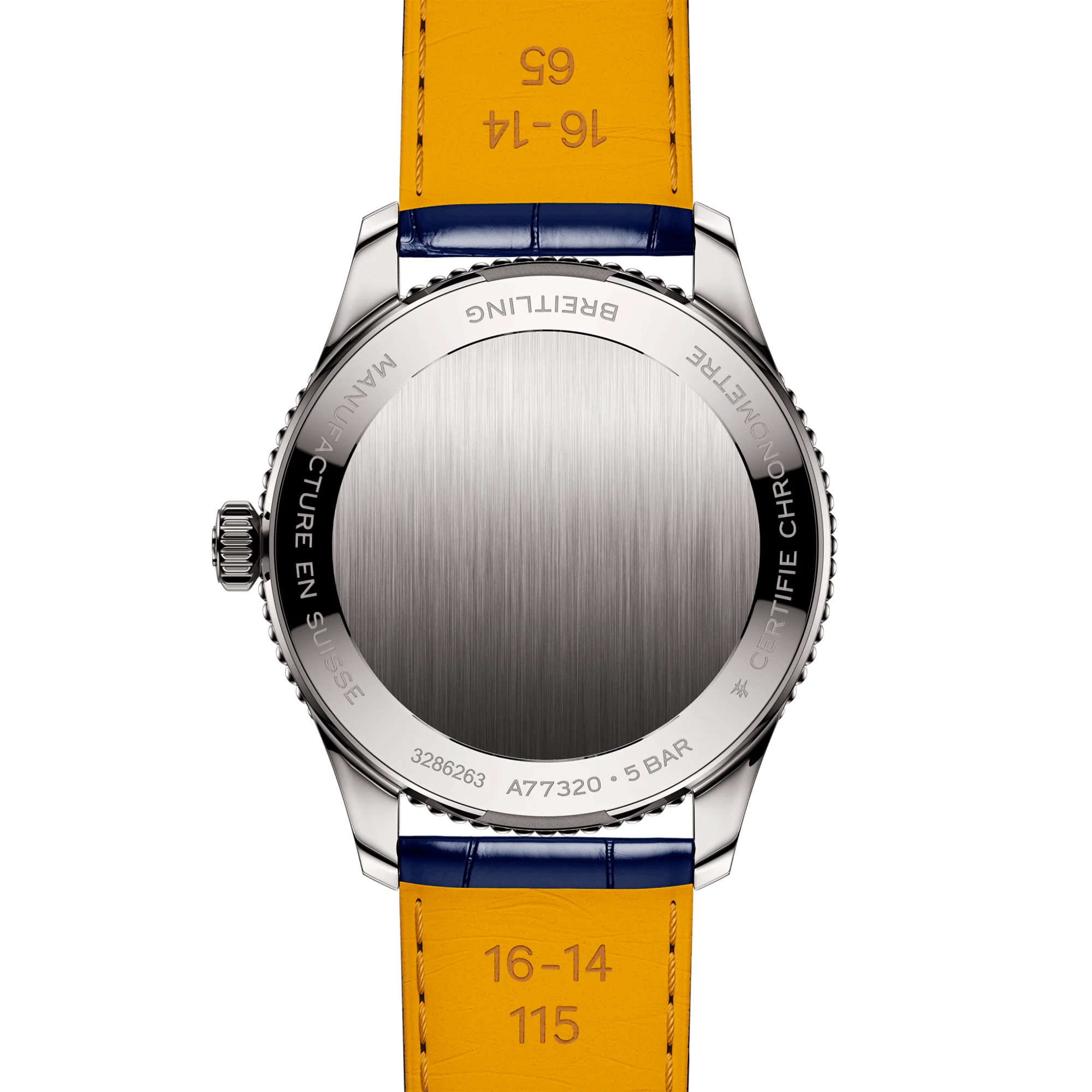 Navitimer 32mm Blue Mother of Pearl Diamond Dial Strap Watch - Image 5