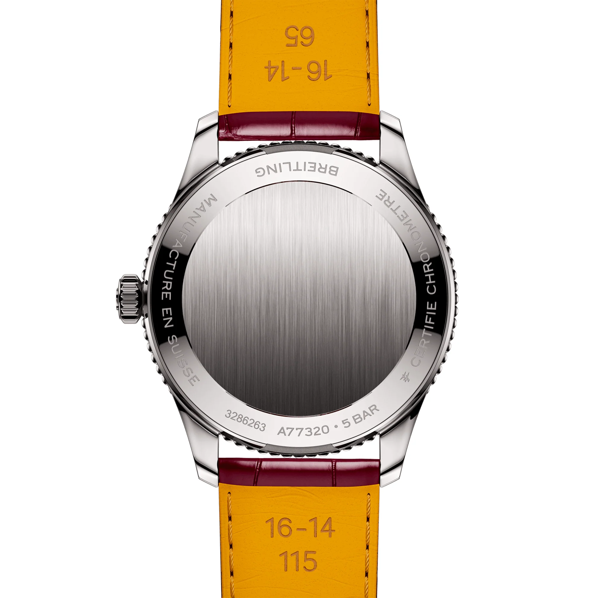 Navitimer 32mm White Mother of Pearl Diamond Dial Strap Watch - Image 5