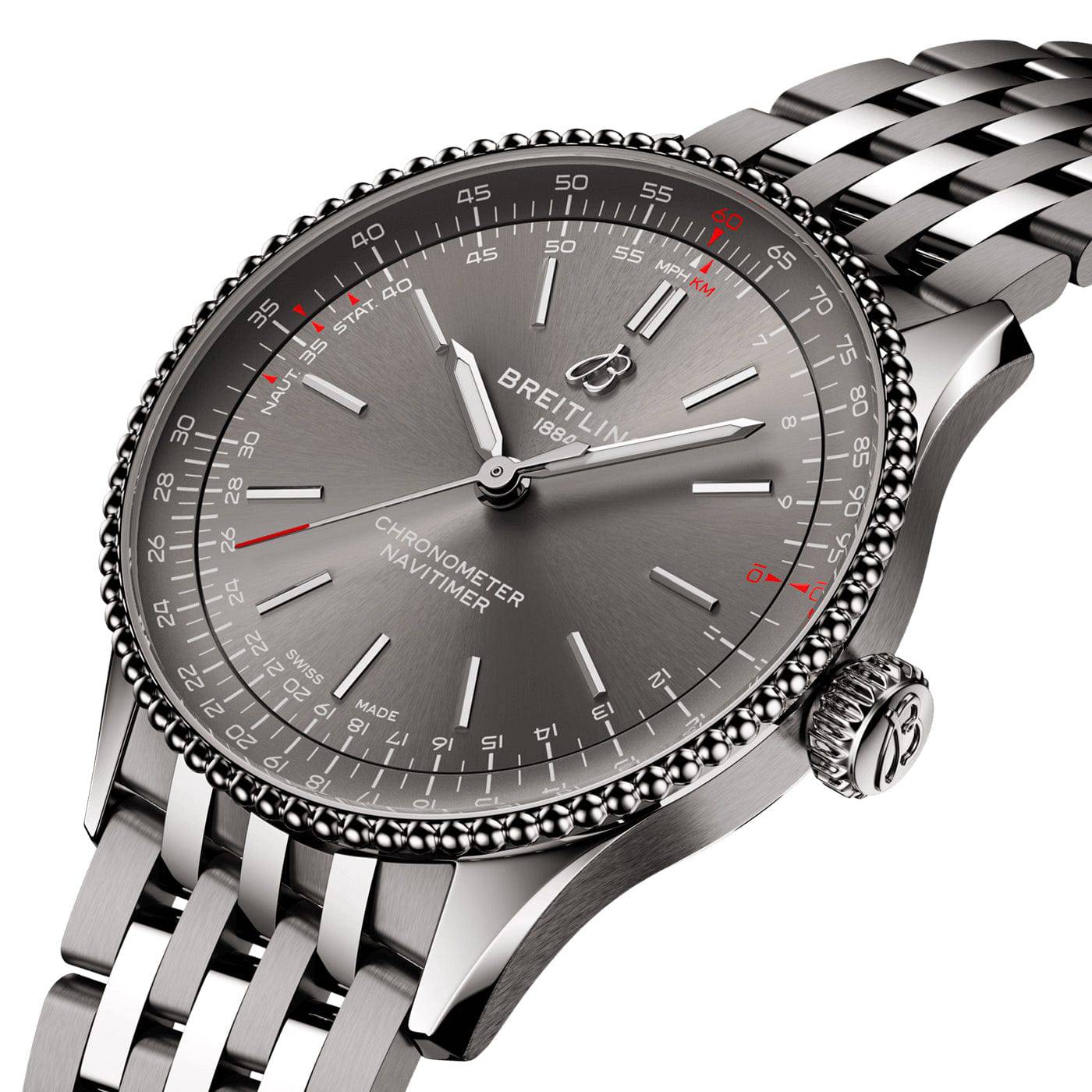 Navitimer 36mm Sunray Grey Dial Ladies Bracelet Watch - Image 2