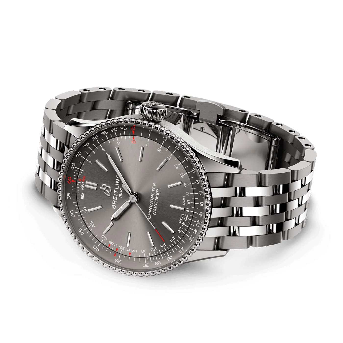 Navitimer 36mm Sunray Grey Dial Ladies Bracelet Watch - Image 3
