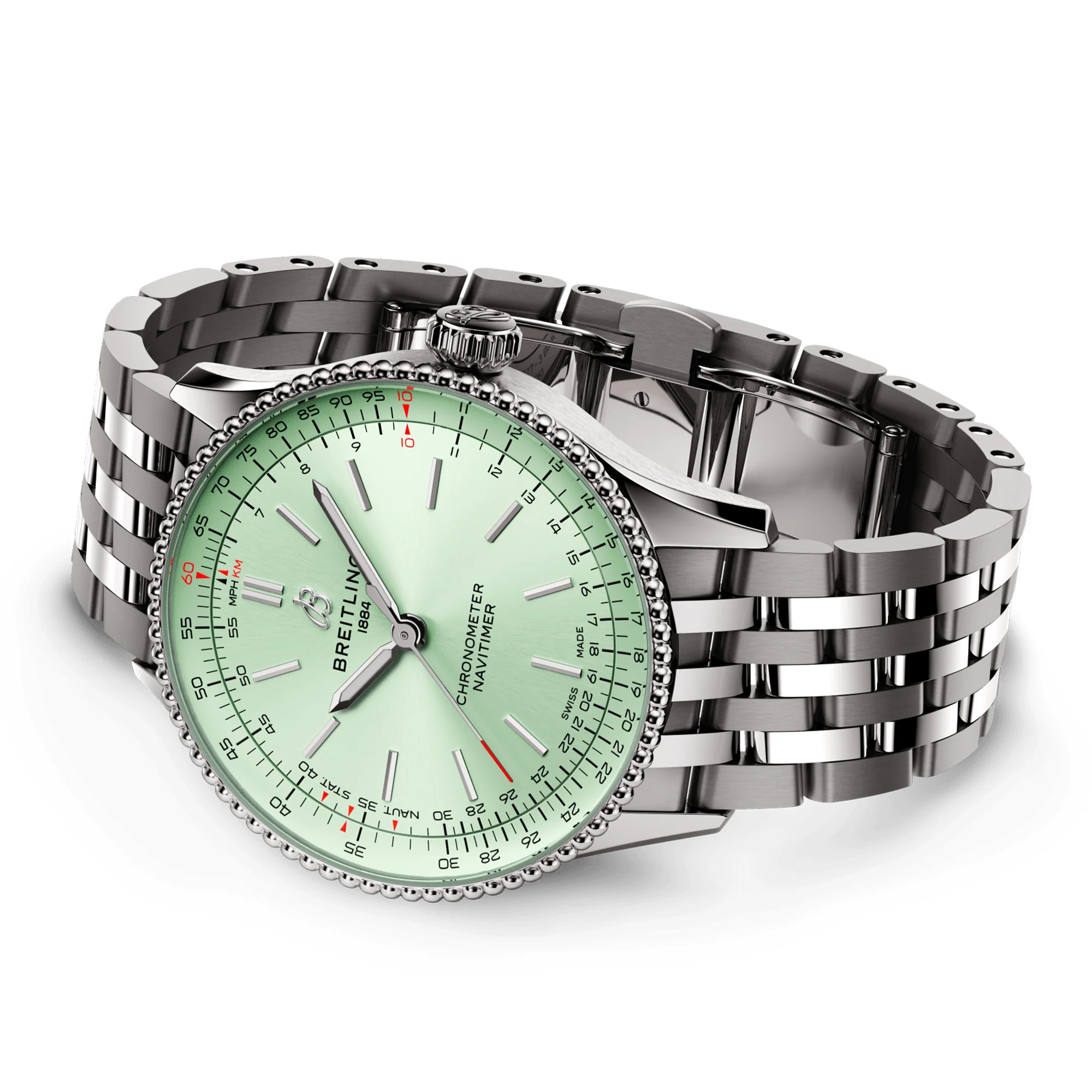 Navitimer 36mm Mint Green Dial Ladies Bracelet Watch - Image 3