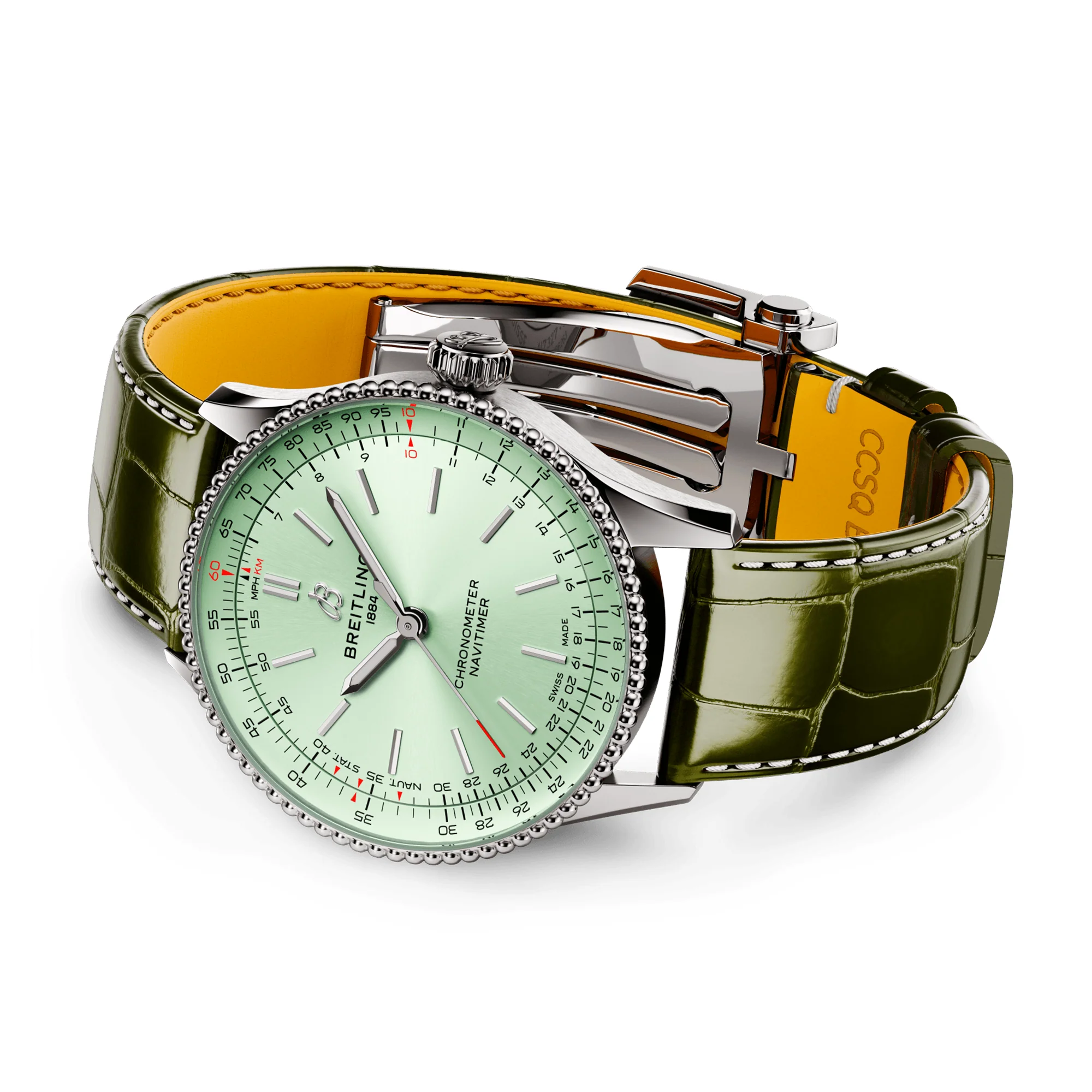 Navitimer 36mm Mint Green Dial Ladies Strap Watch - Image 3