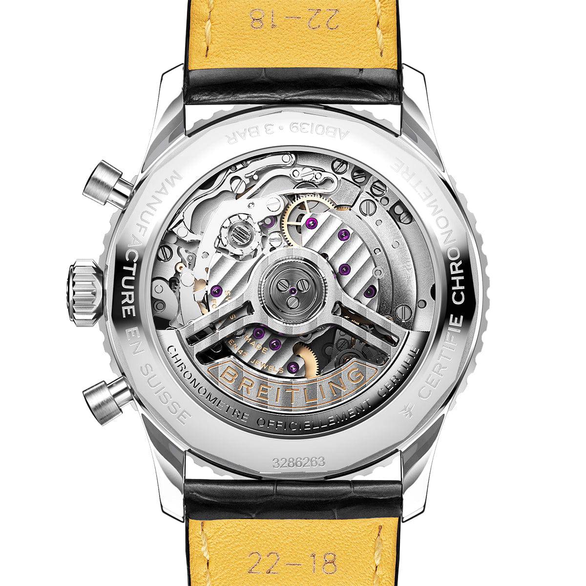 Navitimer 41mm Black Dial Automatic Chronograph Strap Watch - Image 3