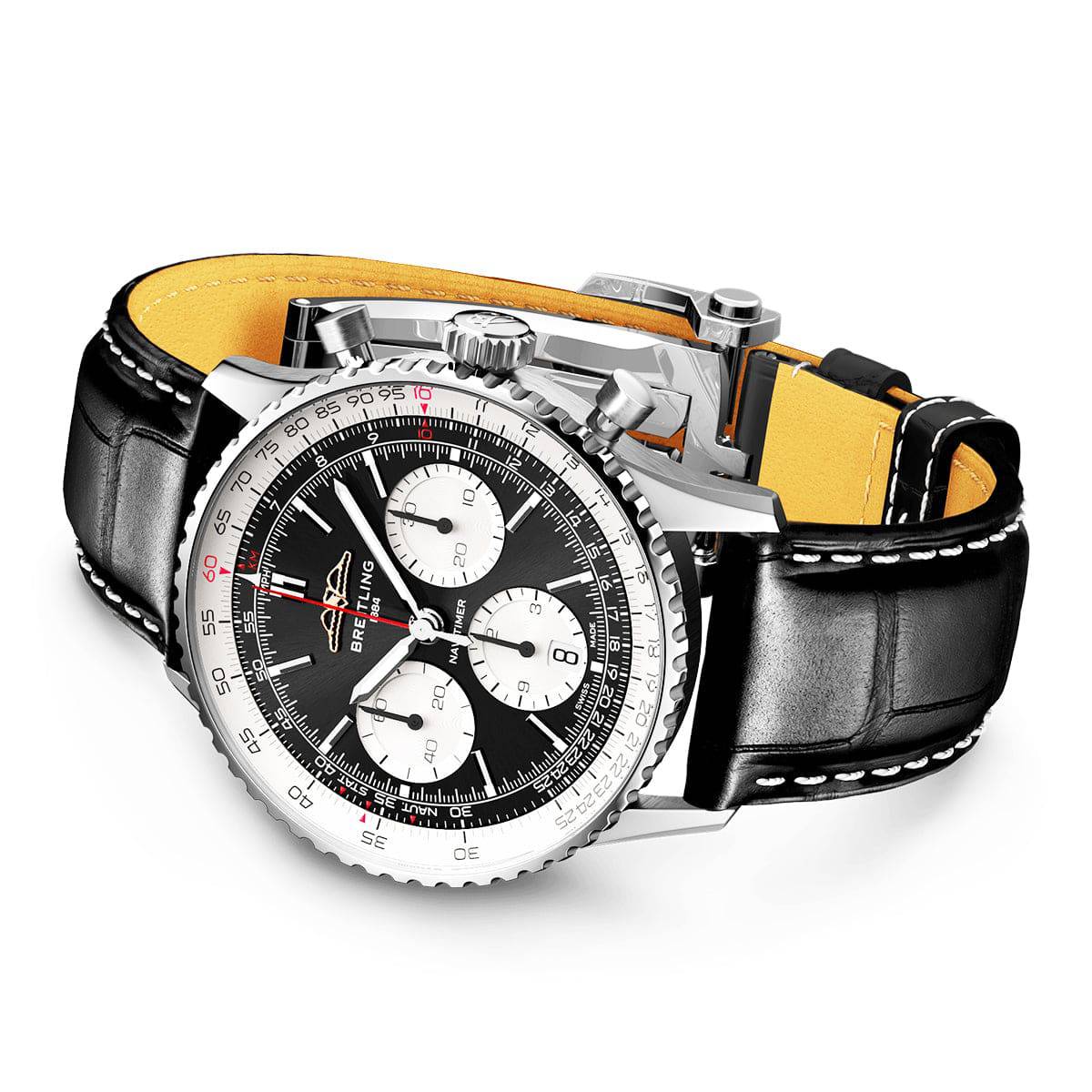 Navitimer 41mm Black Dial Automatic Chronograph Strap Watch - Image 4