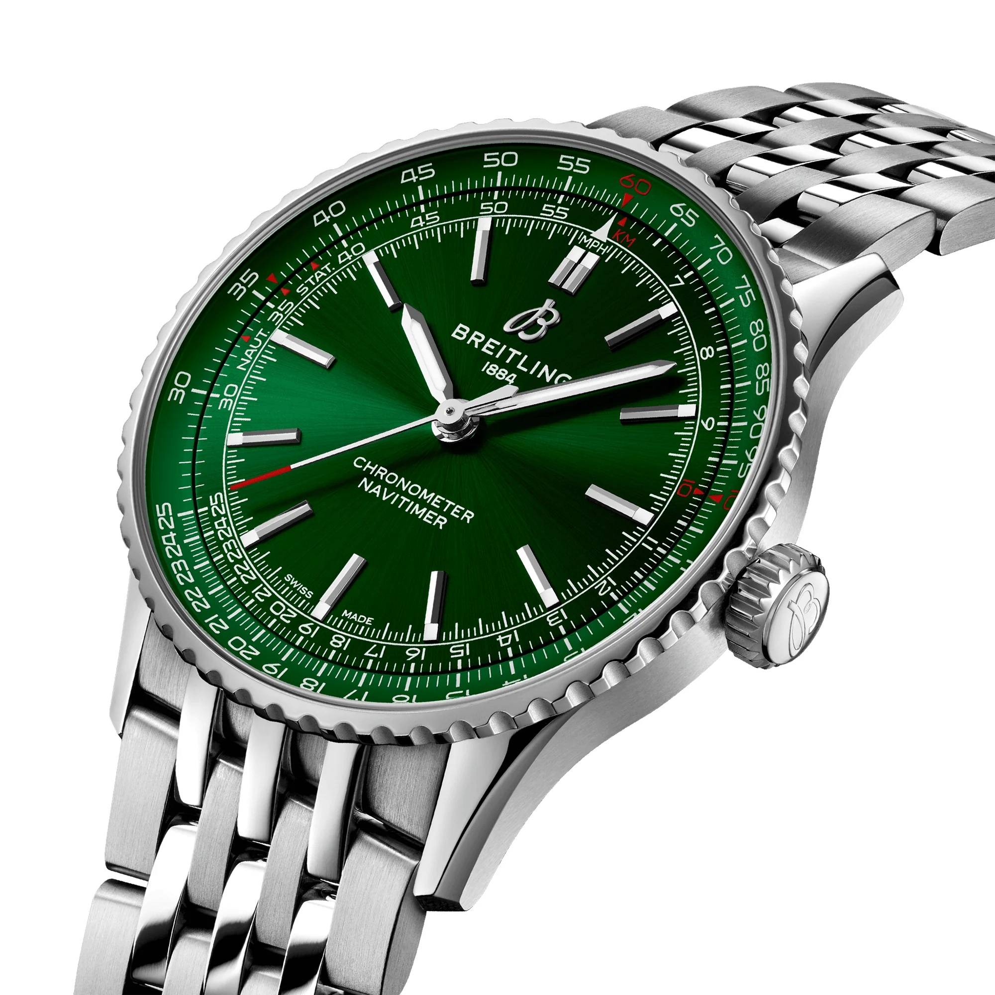 Navitimer 41mm Green Dial Men's Automatic Bracelet Watch - Image 2