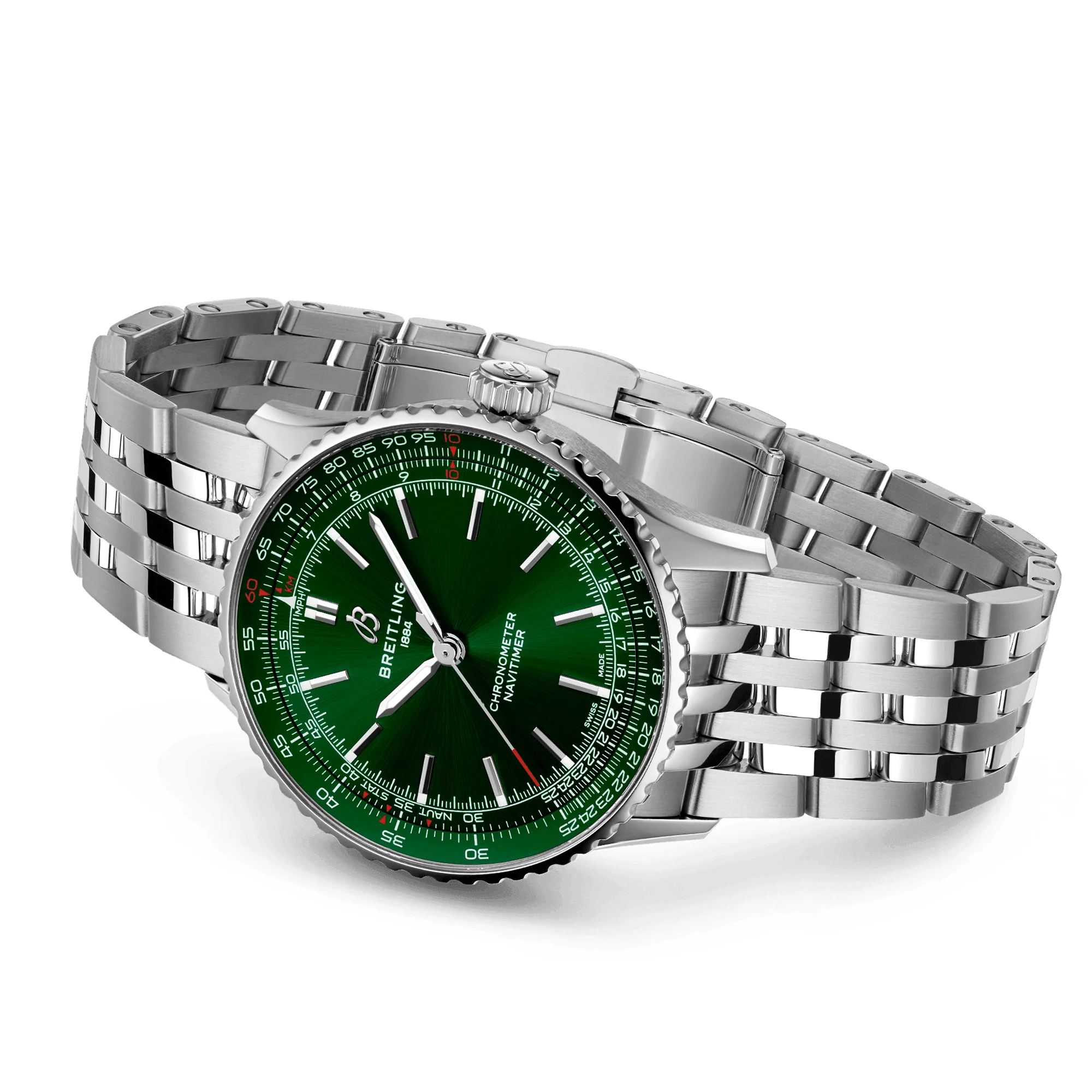 Navitimer 41mm Green Dial Men's Automatic Bracelet Watch - Image 3